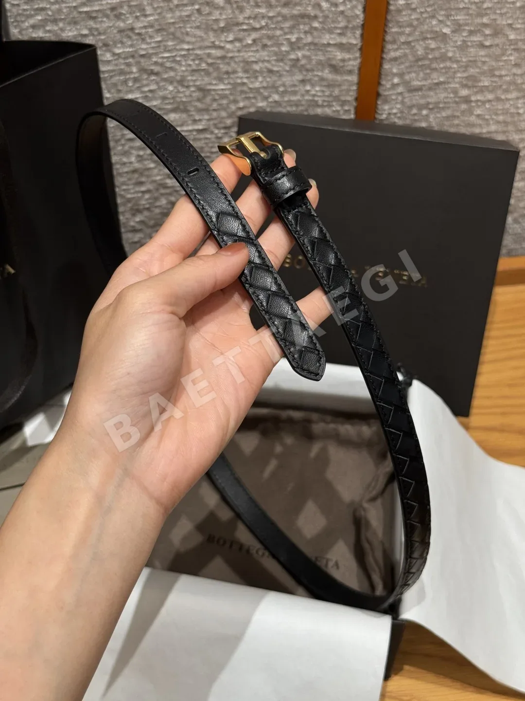 보테가베네타 인트레차토 소가죽 벨트 상세 이미지 6