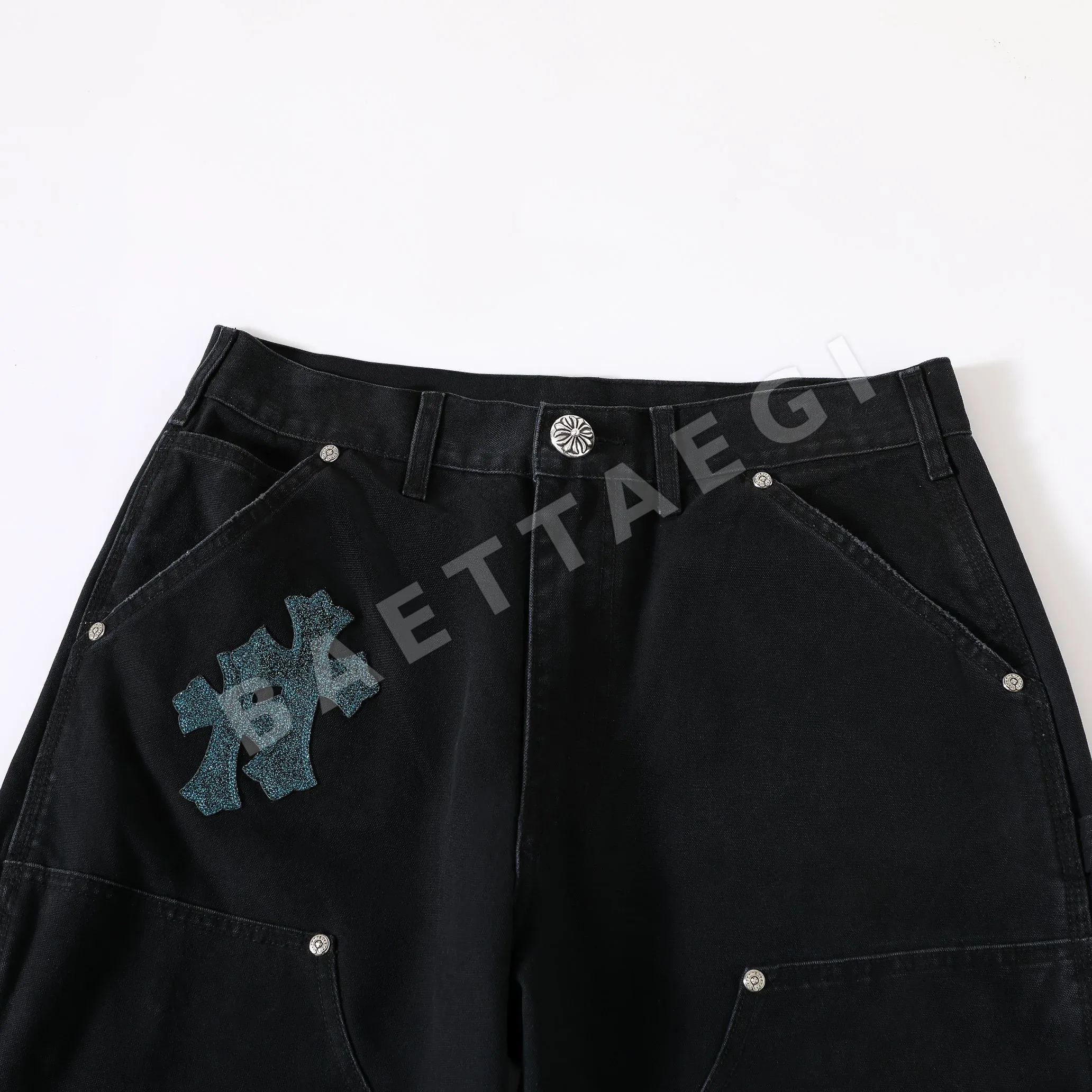 크롬하츠 가죽 카고 바지 상세 이미지 4