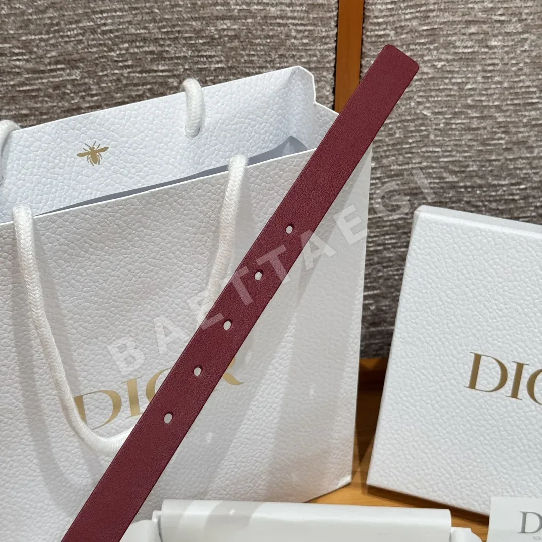 디올 몽테뉴 레드 카프스킨 벨트 상세 이미지 6