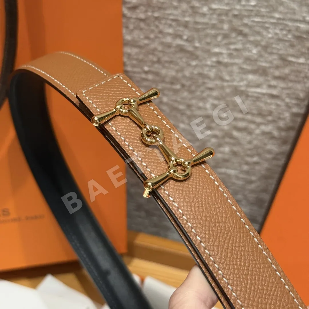 에르메스 H자형 버클 양면 스위프트 앱송 가죽 벨트 상세 이미지 5