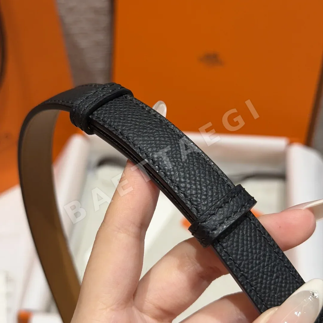 에르메스 H 버클 앱송 카프스킨 여성용 슬림 벨트 상세 이미지 6