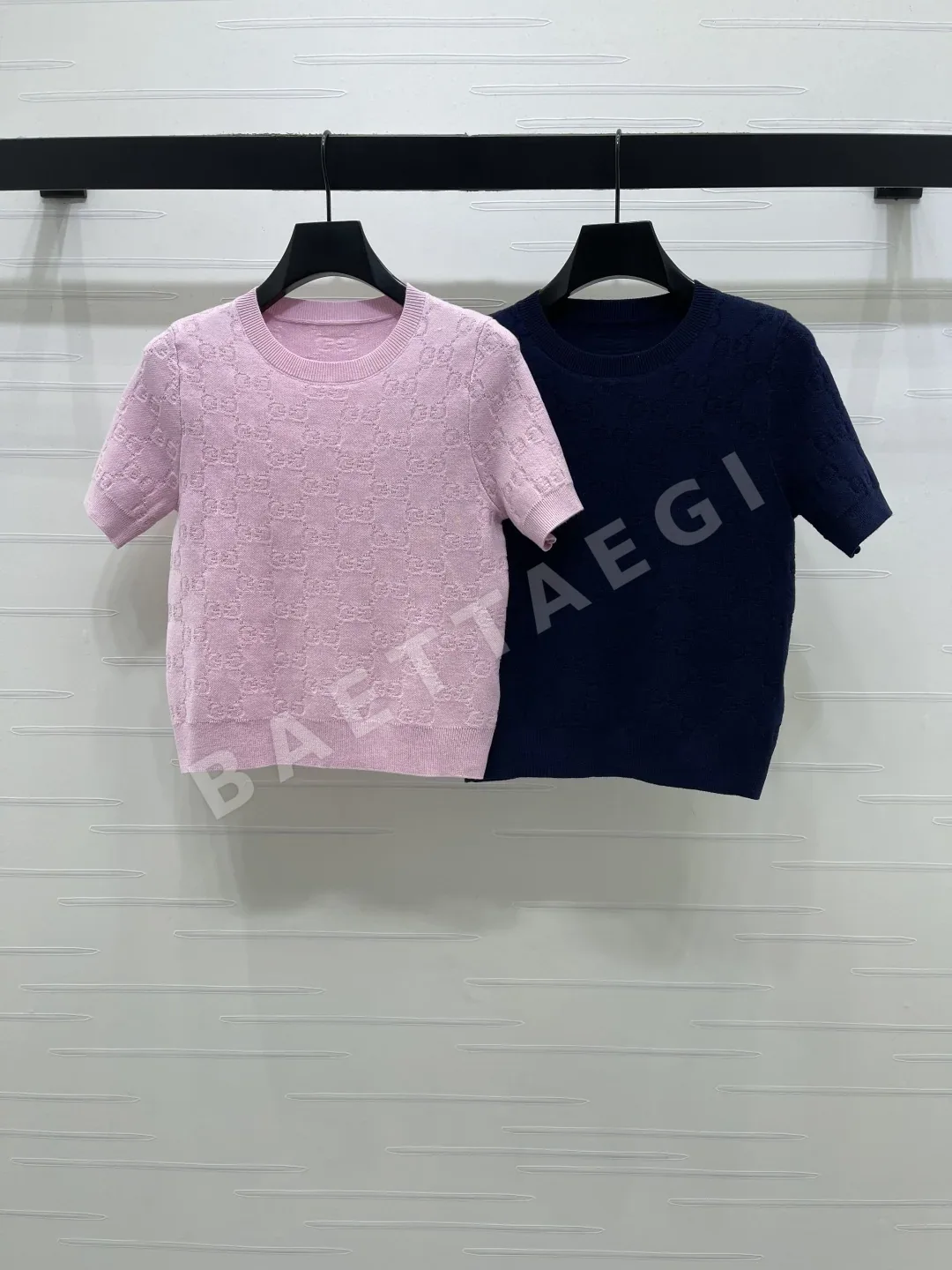 구찌 GG 자카드 울 니트 반팔 탑 상세 이미지 1