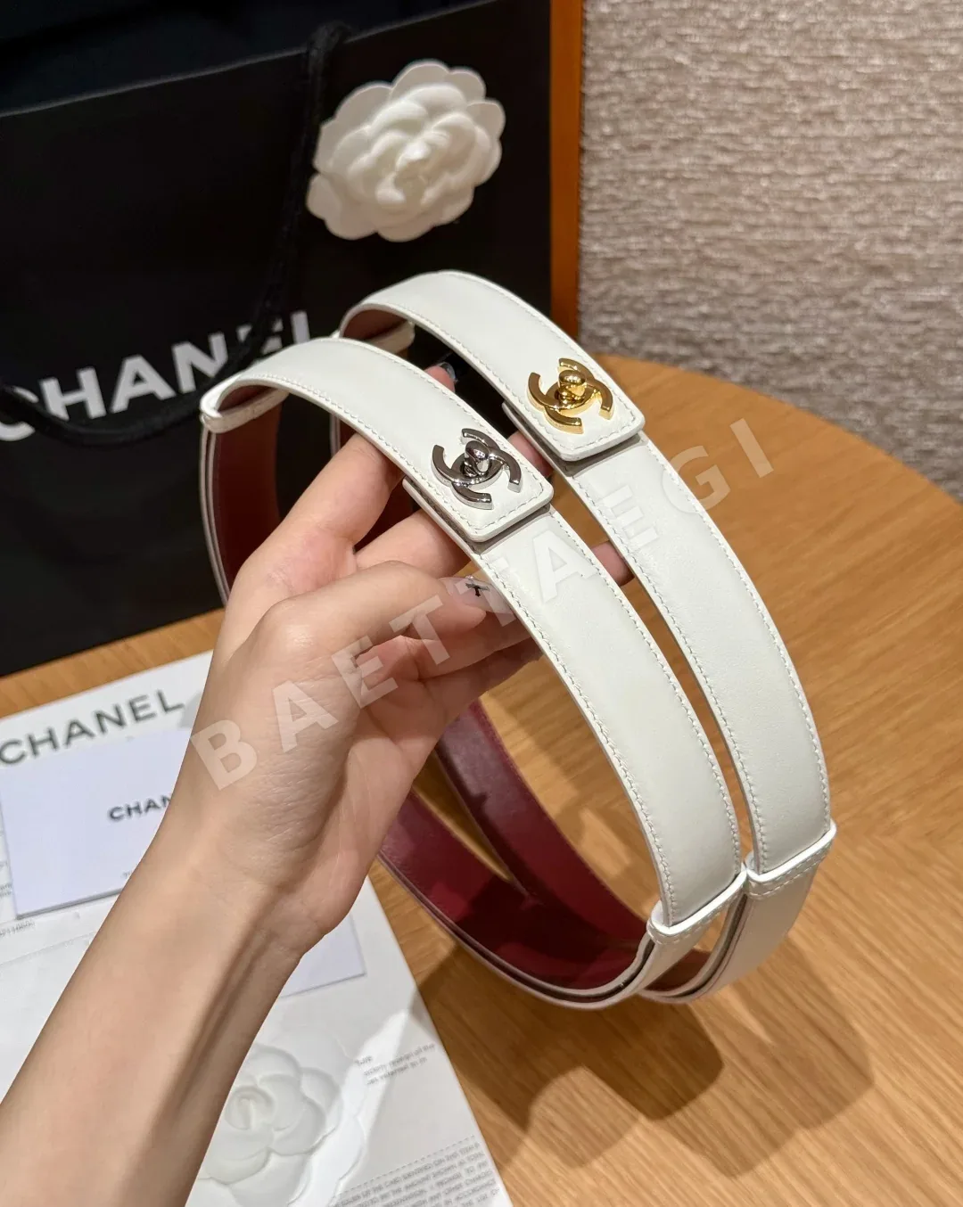 샤넬 가죽 더블 C 메탈 벨트 상세 이미지 8