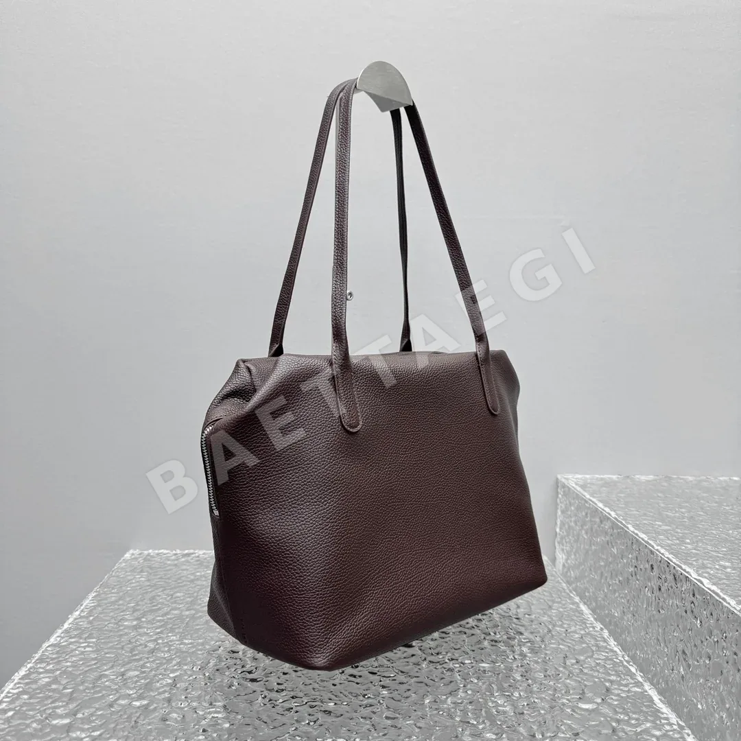 더로우 초콜릿 컬러 토트 숄더백 상세 이미지 3