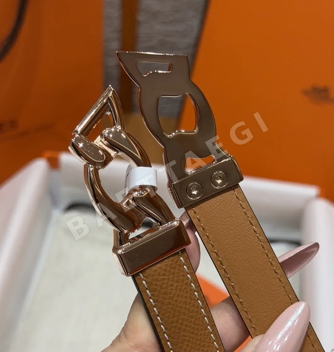 에르메스 H체인 메탈 버클 엡솜 가죽 벨트 상세 이미지 10