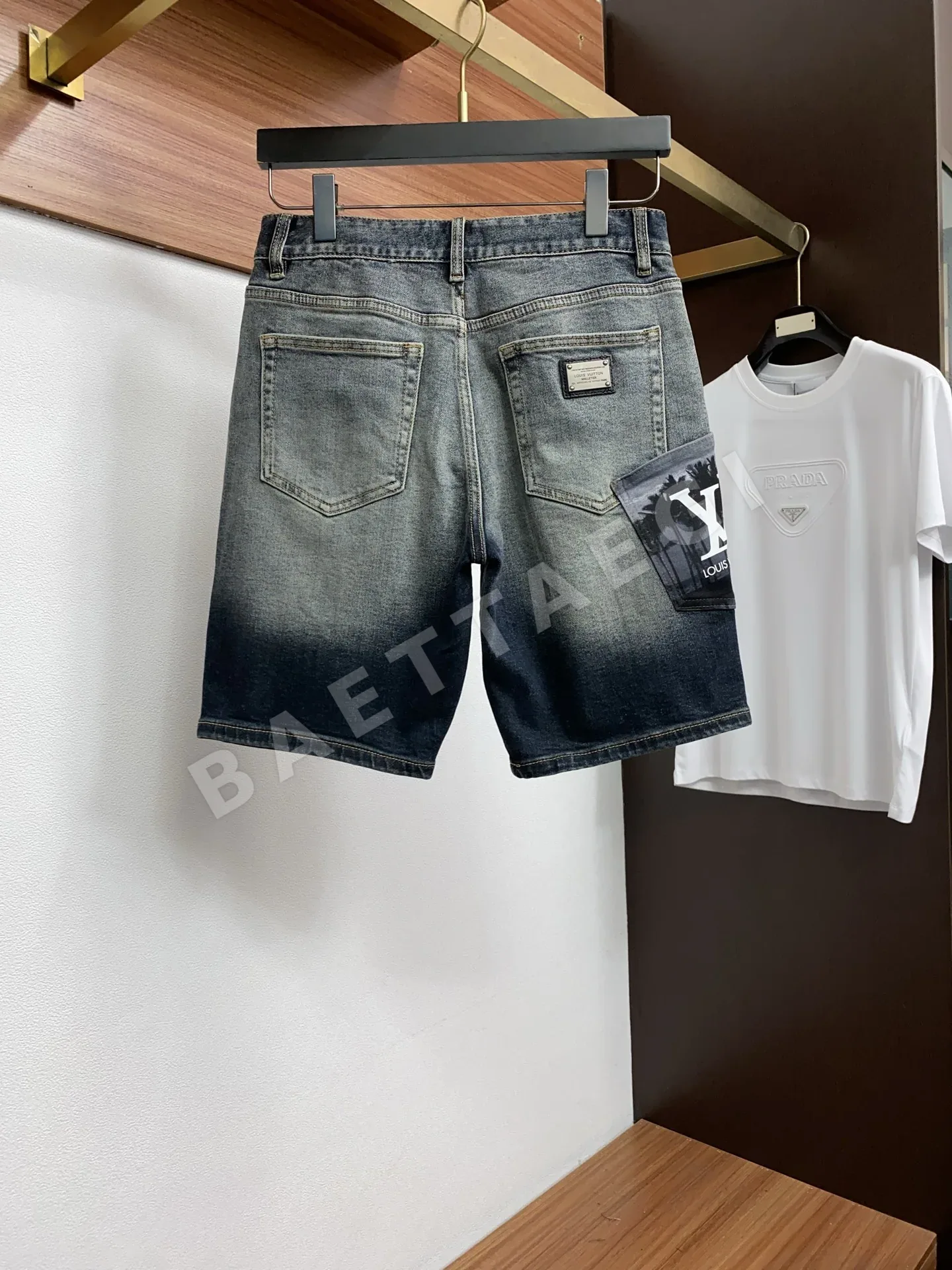 루이비통 데님 남성 반바지 상세 이미지 9