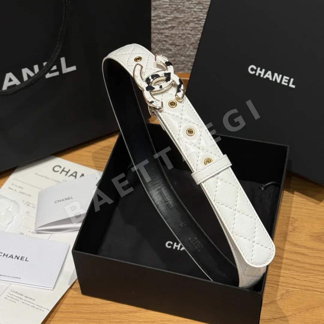 샤넬 램스킨 더블 C 메탈 로고 벨트 상세 이미지 4