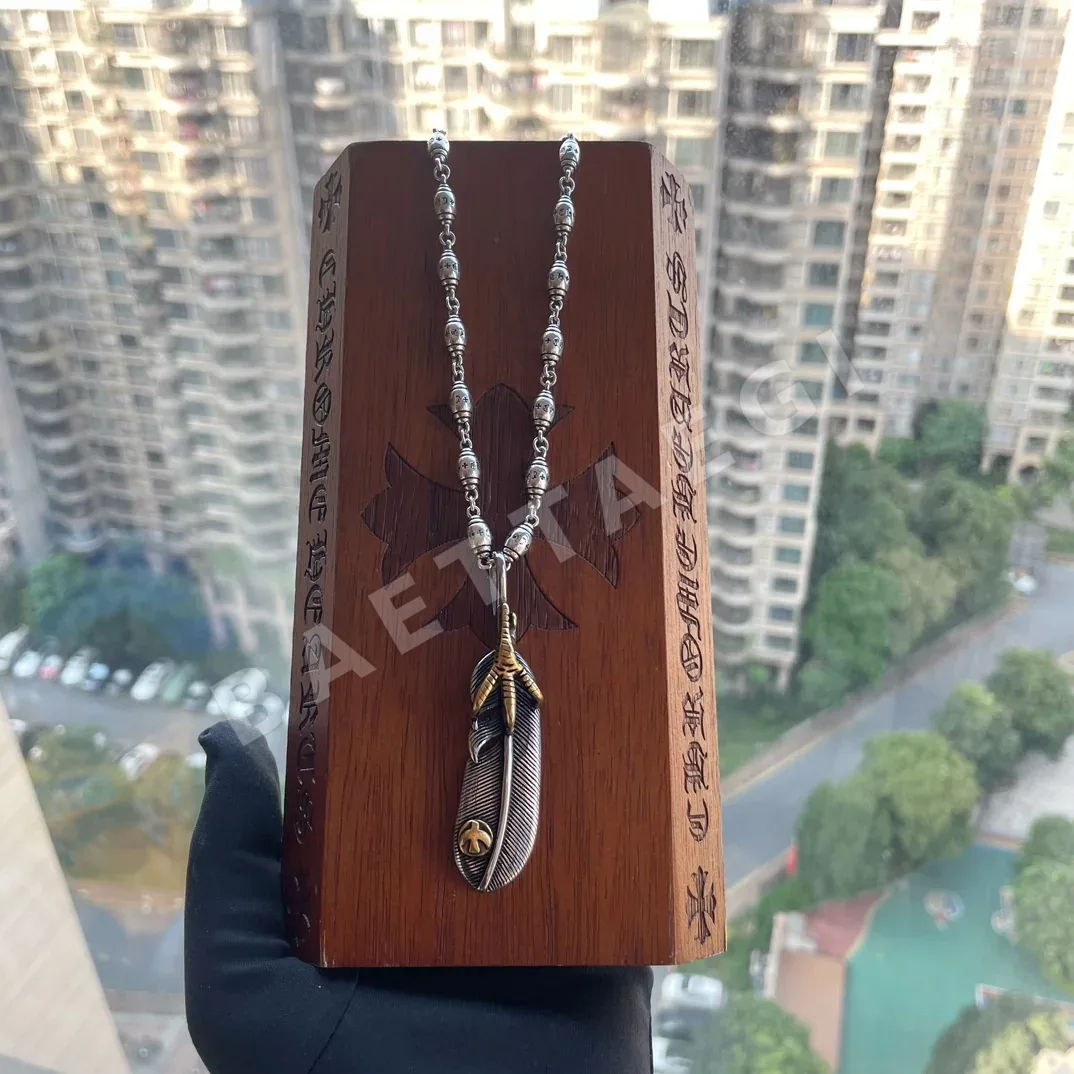 크롬하츠 크로스 볼 페더 펜던트 목걸이 126889