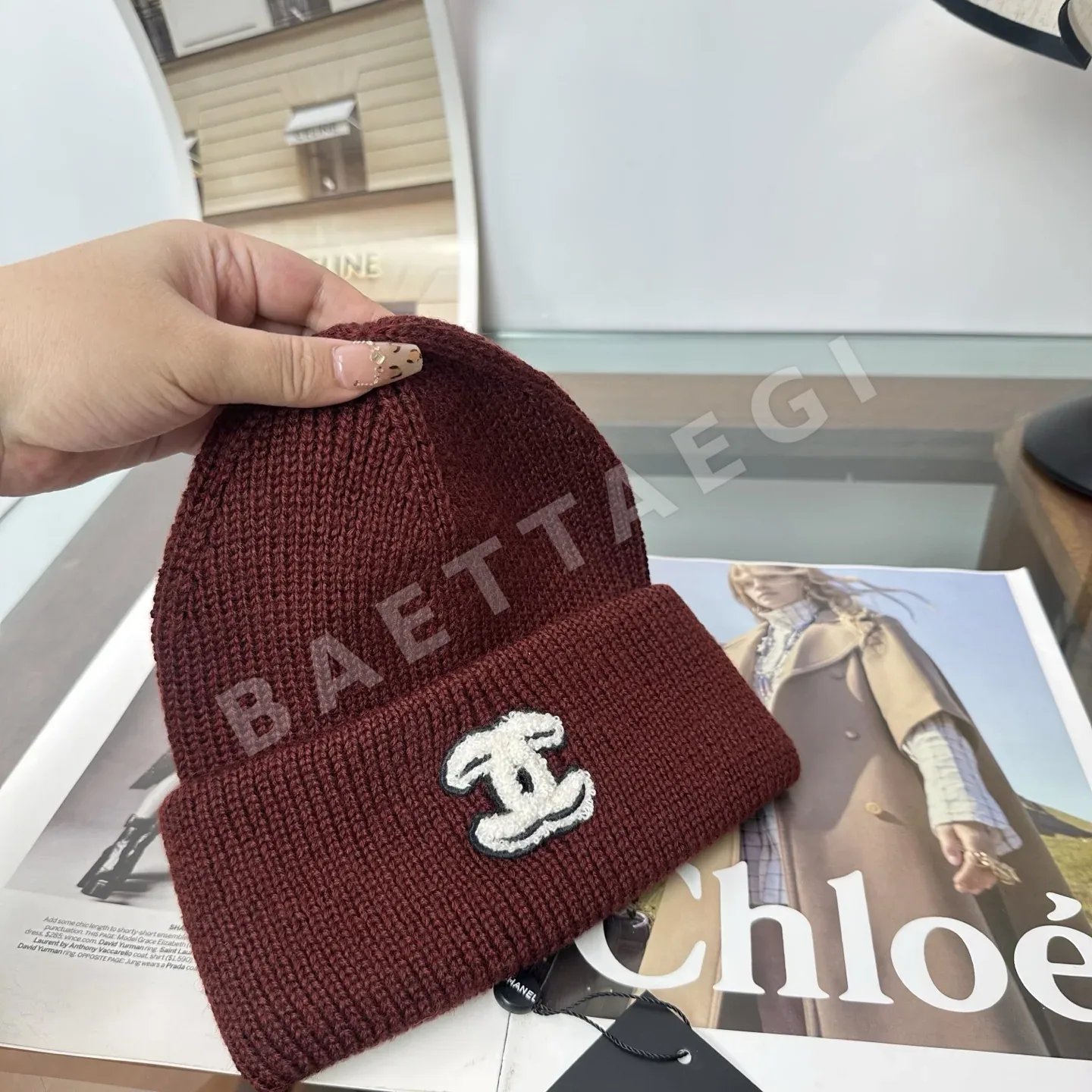 샤넬 니트 비니 모자 상세 이미지 5
