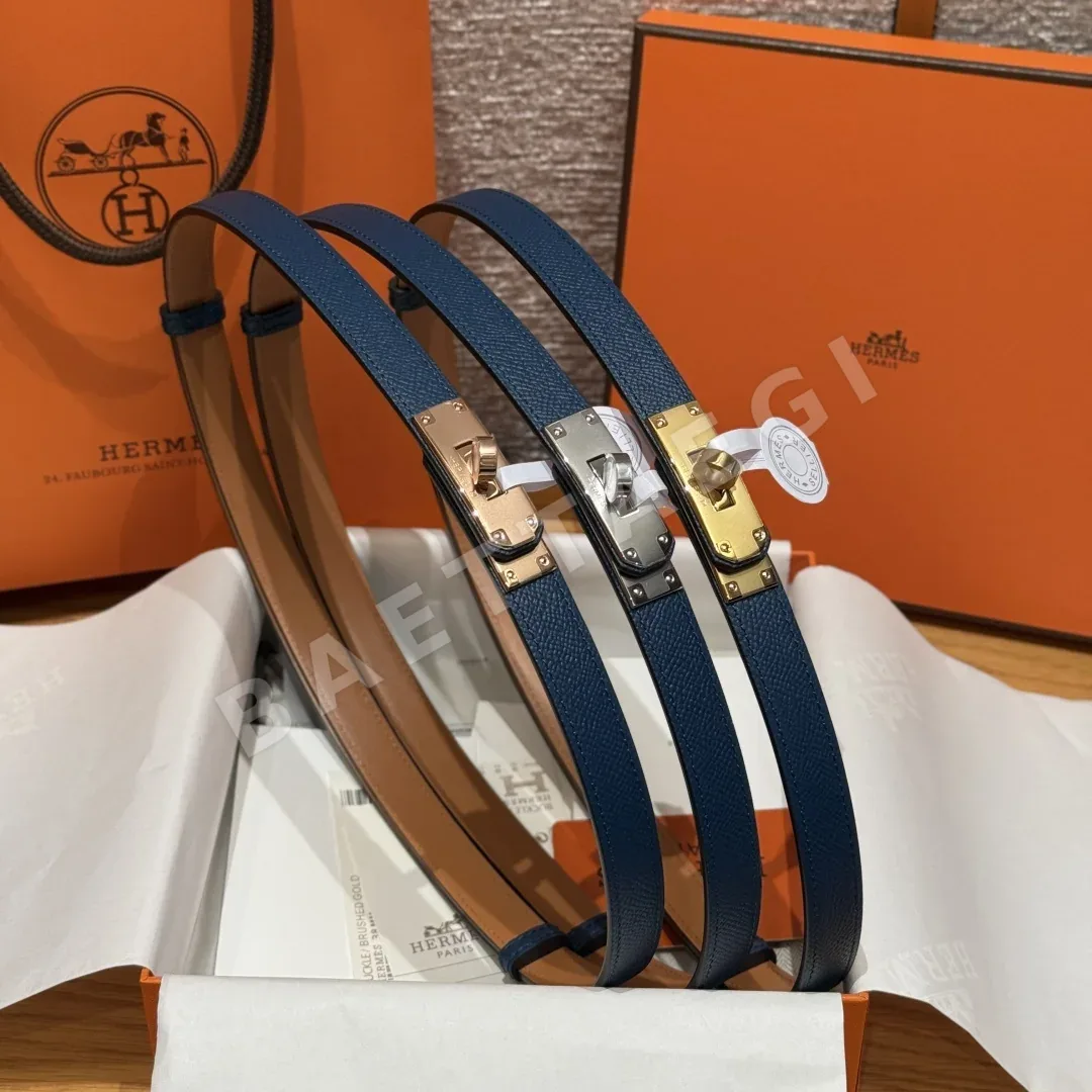 에르메스 켈리 팔라듐 버클 헌터 가죽 벨트 176482