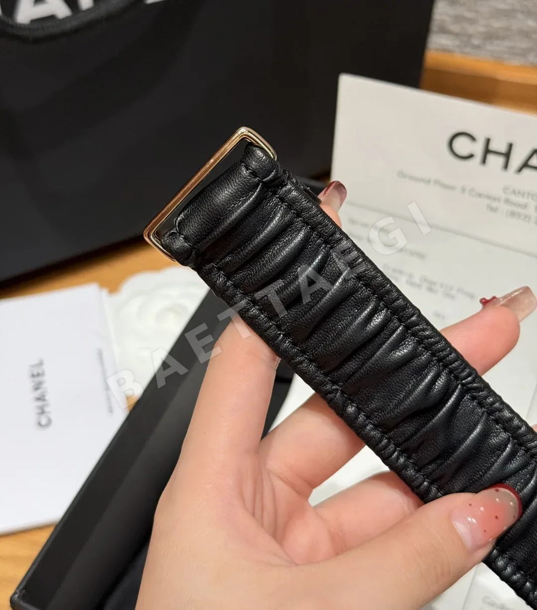 샤넬 더블 C 로고 고무 허리 벨트 상세 이미지 8