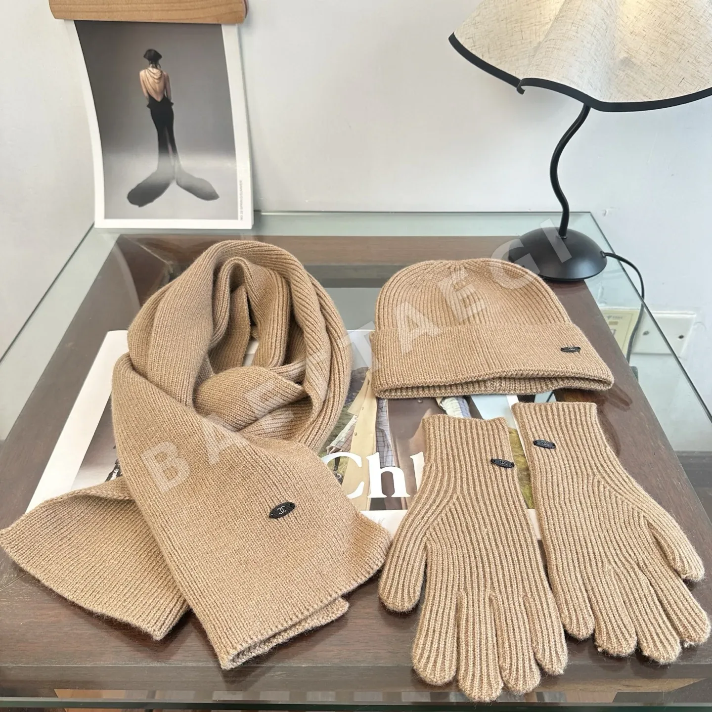 샤넬 울 니트 비니 접이식 챙 모자 상세 이미지 9