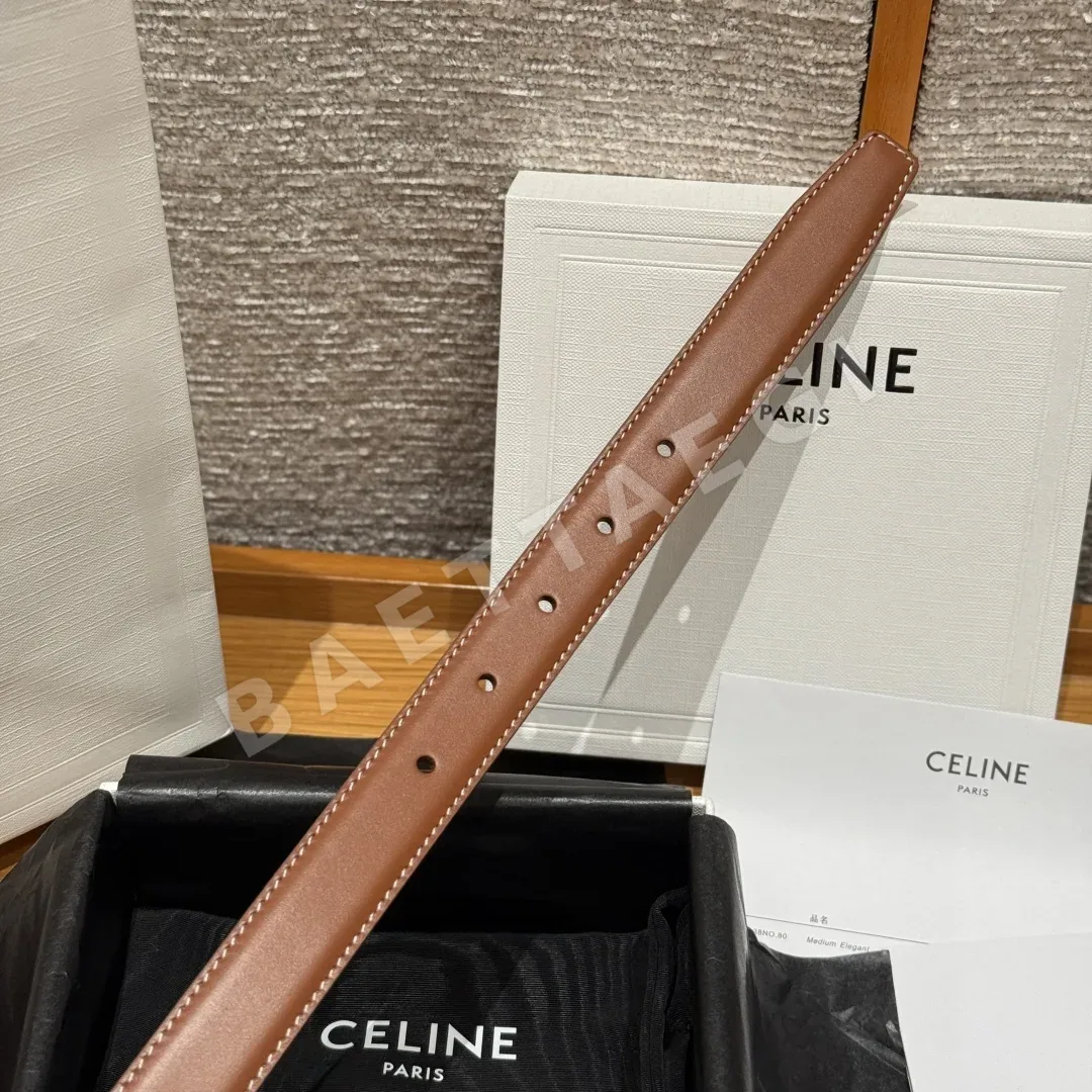 셀린느 개선문 로고 금장 소가죽 벨트 상세 이미지 7