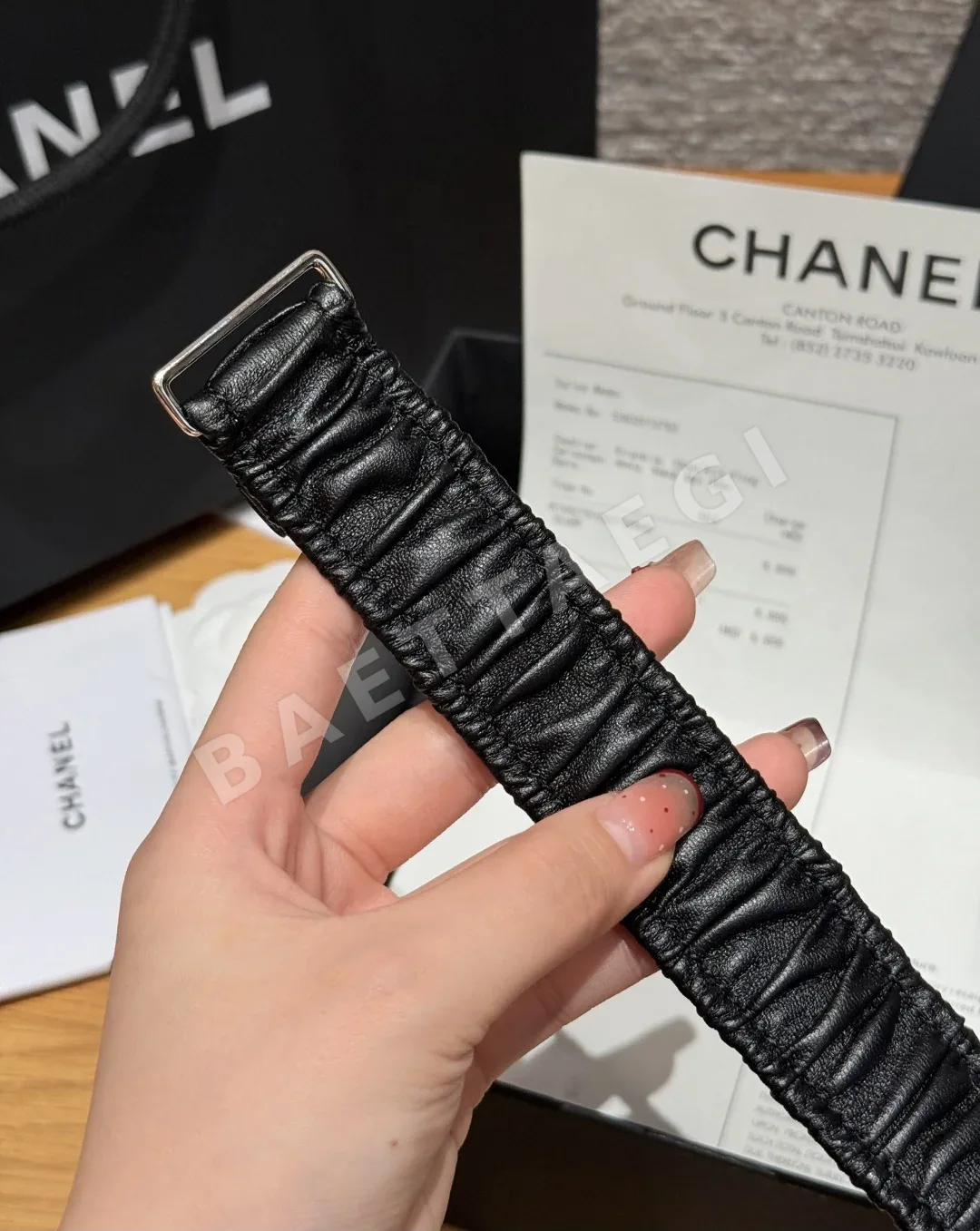 샤넬 더블 C 로고 고무 허리 벨트 상세 이미지 8
