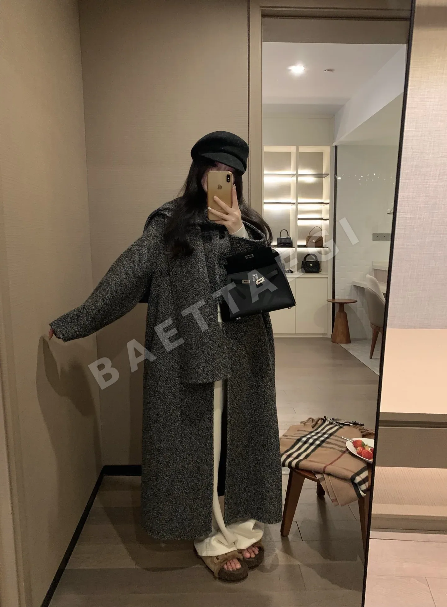 에르메스 알파카 울 롱 자켓 154702
