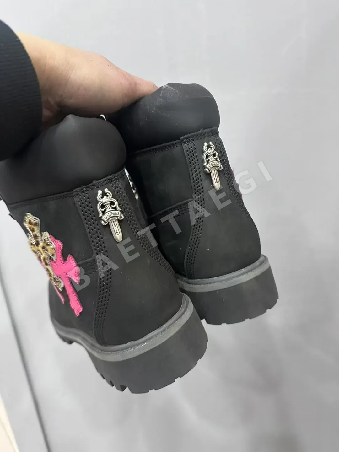 크롬하츠 부츠 블랙 실버 은도금 디테일 상세 이미지 4
