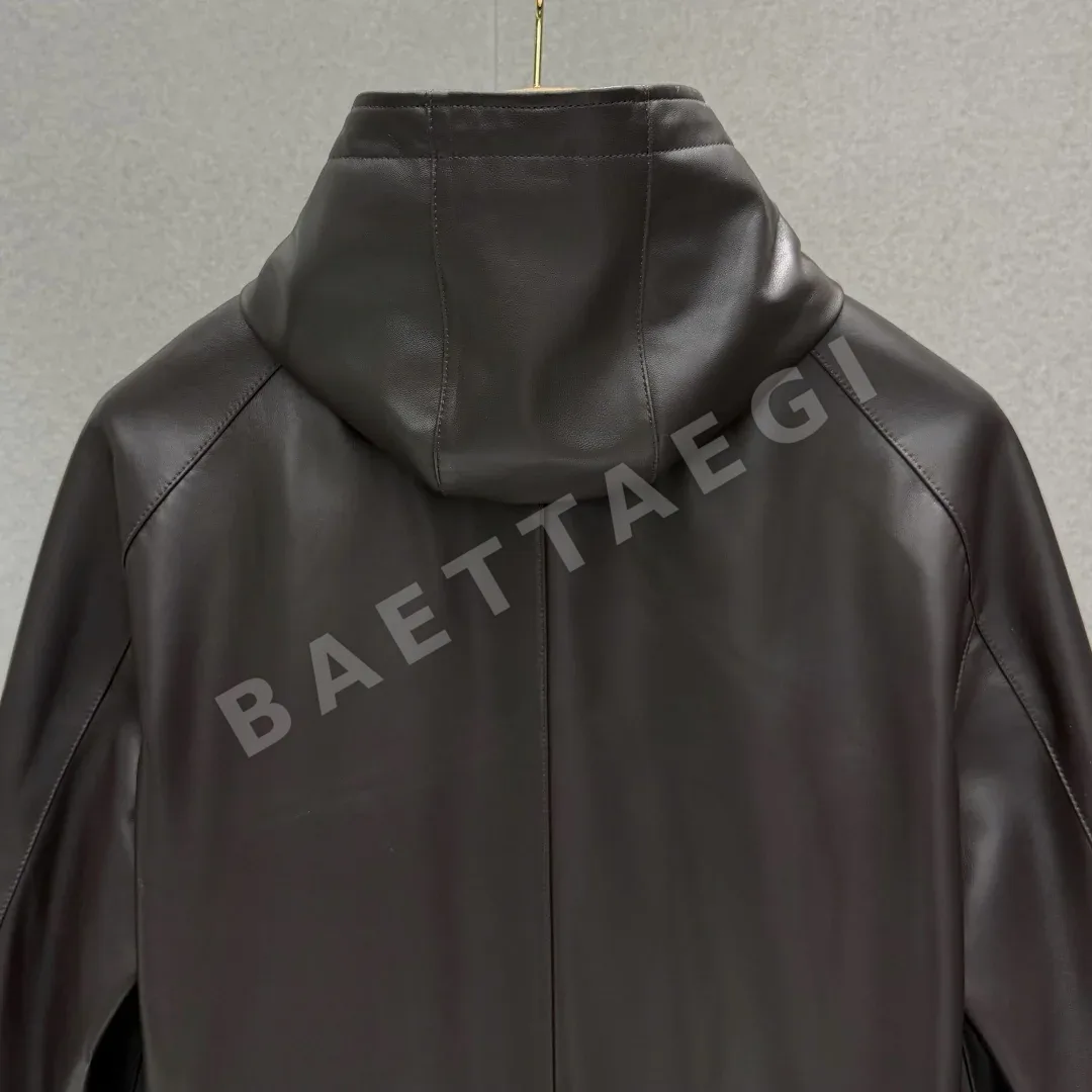 로로피아나 나파 램스킨 후드 가죽 자켓 상세 이미지 5