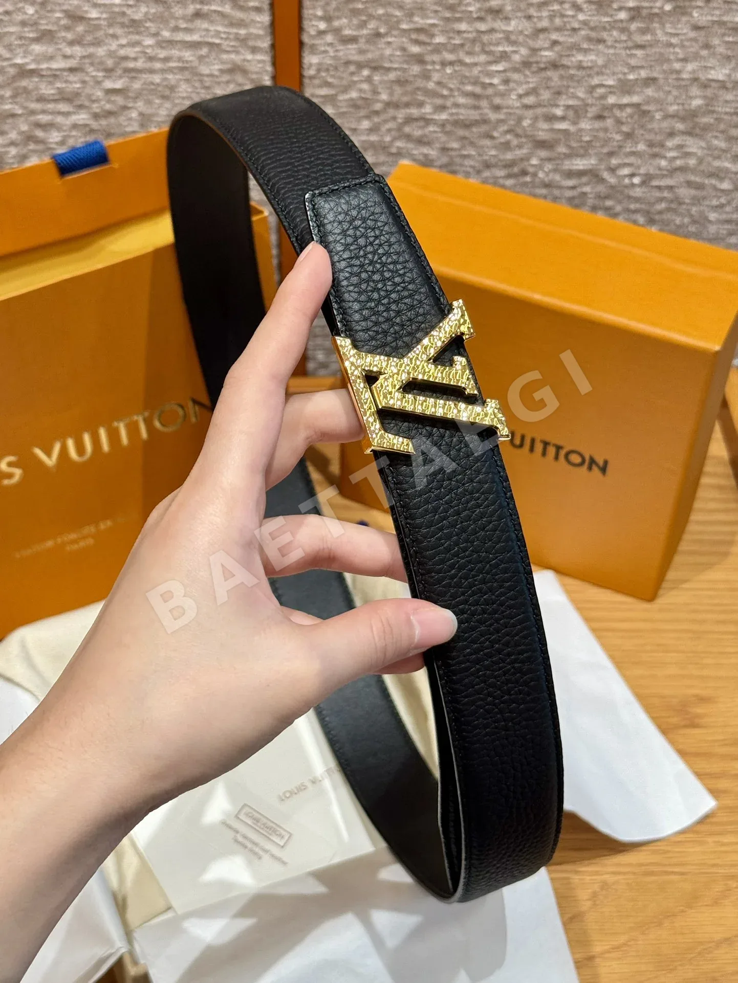 루이비통 316 스테인리스 스틸 버클 소가죽 벨트 상세 이미지 7
