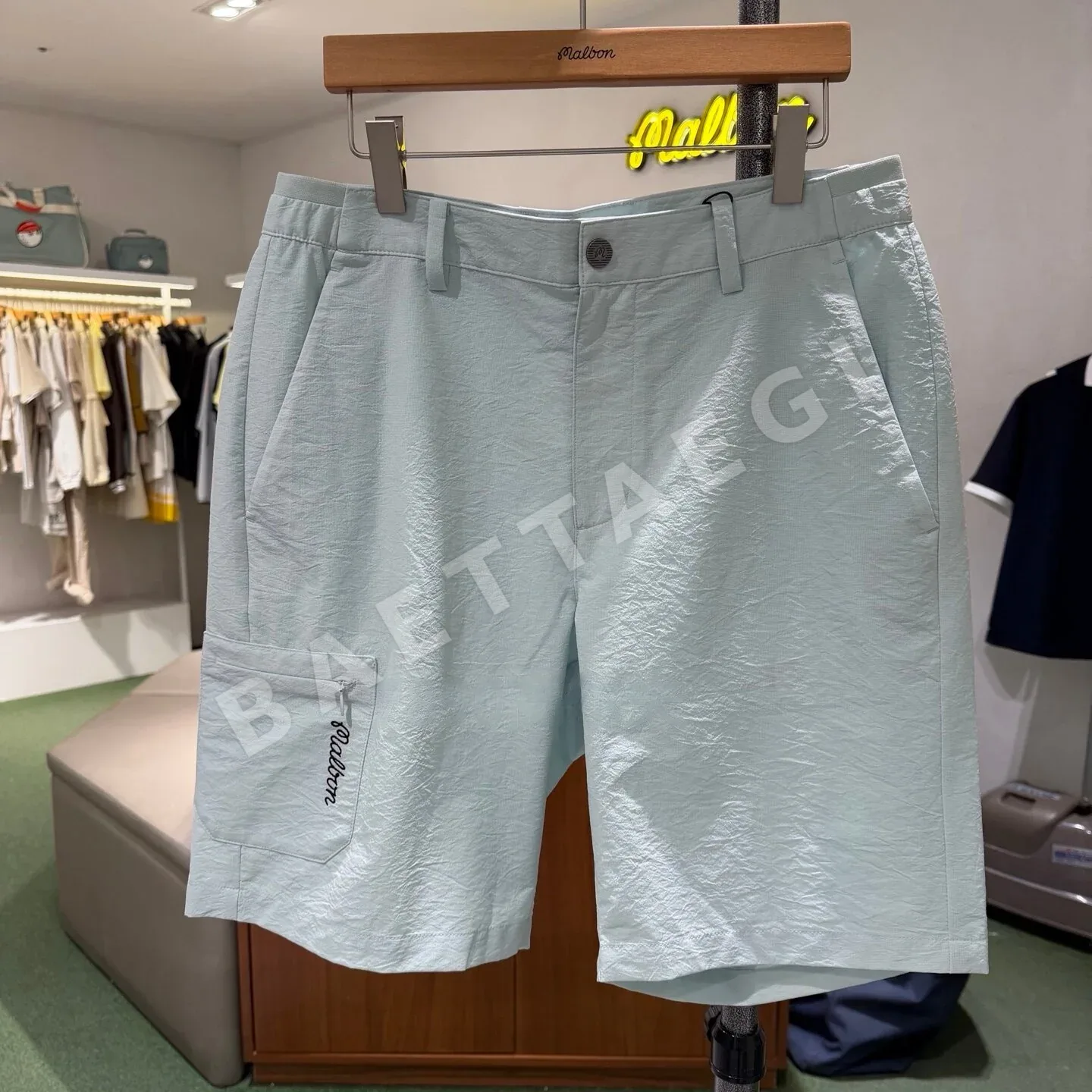 말본 여성 골프용 메시 체크 반바지 상세 이미지 2