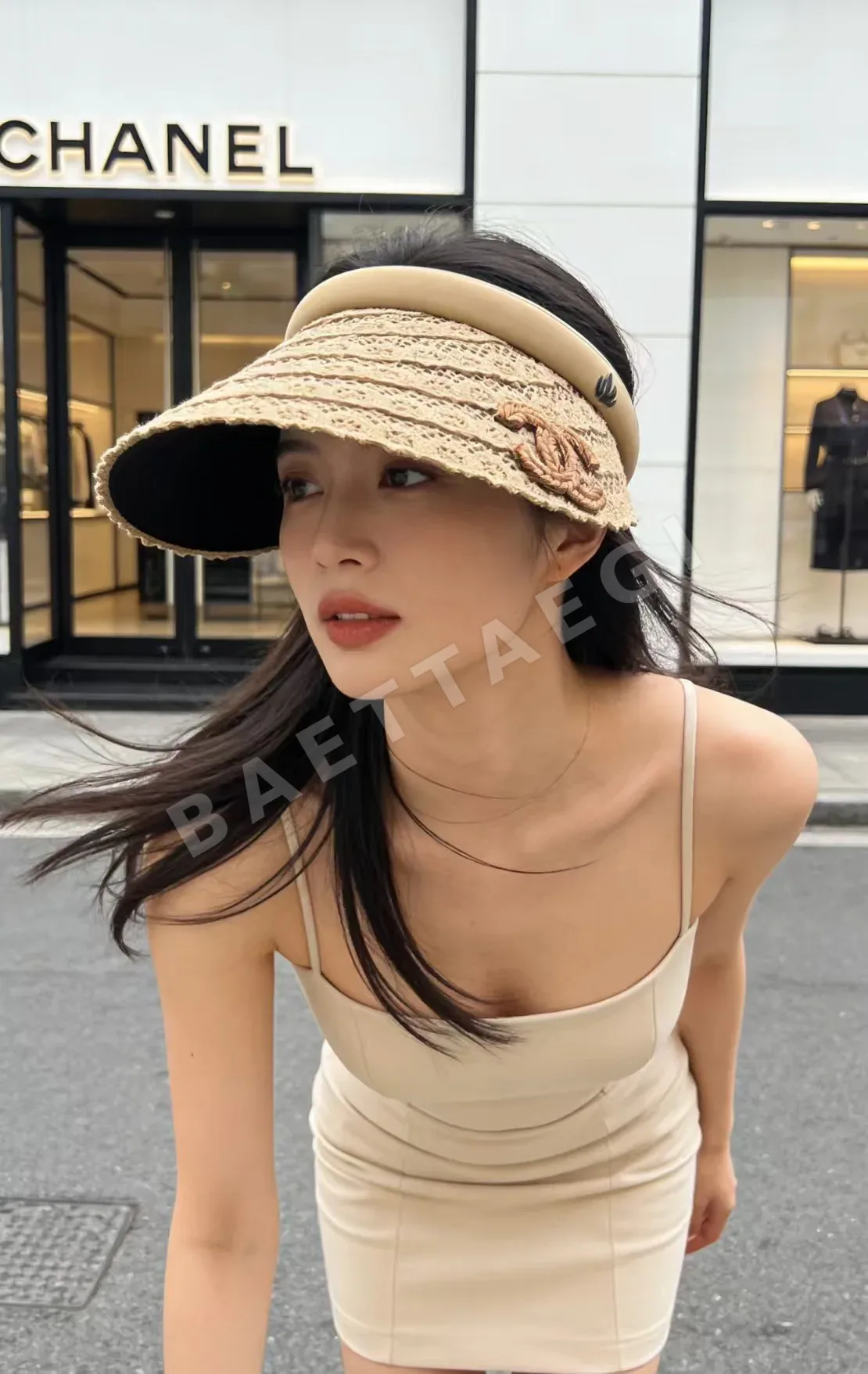 샤넬 비치 리조트 스타일 바이저 모자 상세 이미지 11