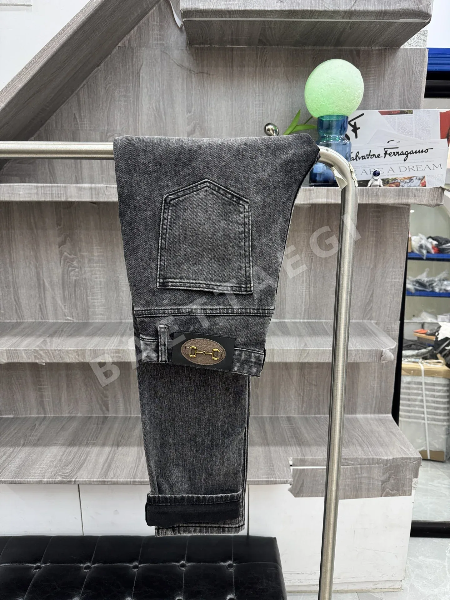 구찌 남성 스트레치 슬림 핏 바지 195837