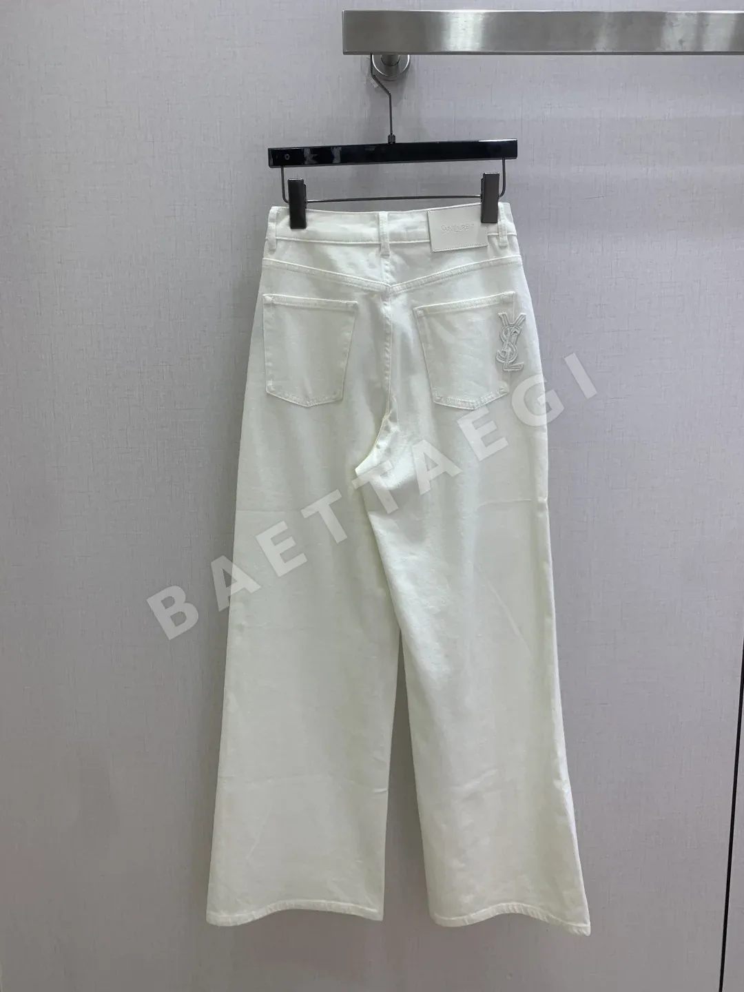 생로랑 자수 로고 여성 데님 바지 상세 이미지 9
