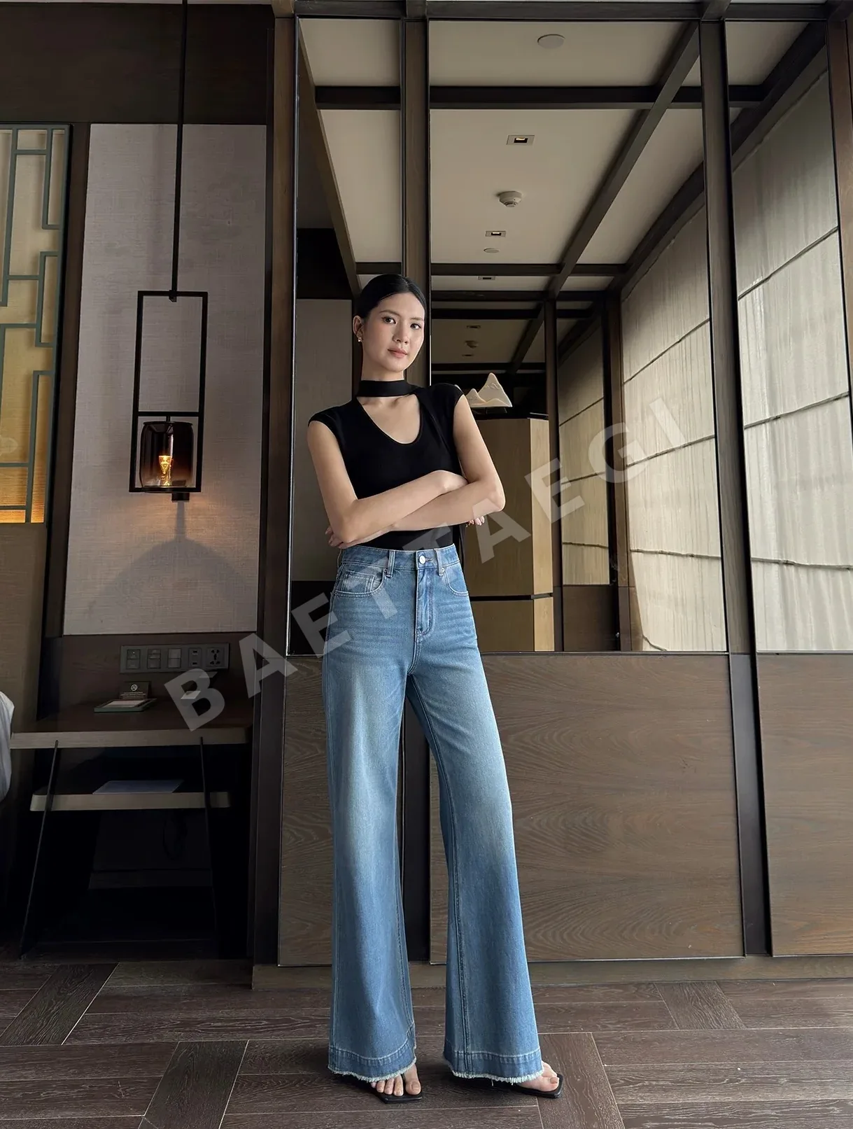 셀린느 와이드 스트레이트 데님 바지