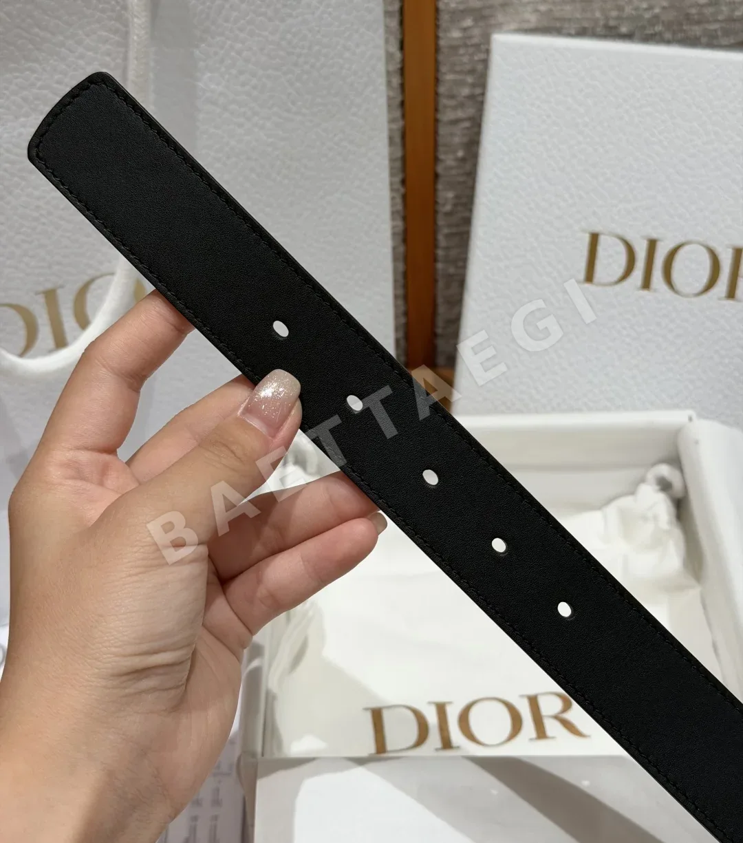 디올 ID 메탈 링 버클 소가죽 벨트 상세 이미지 8