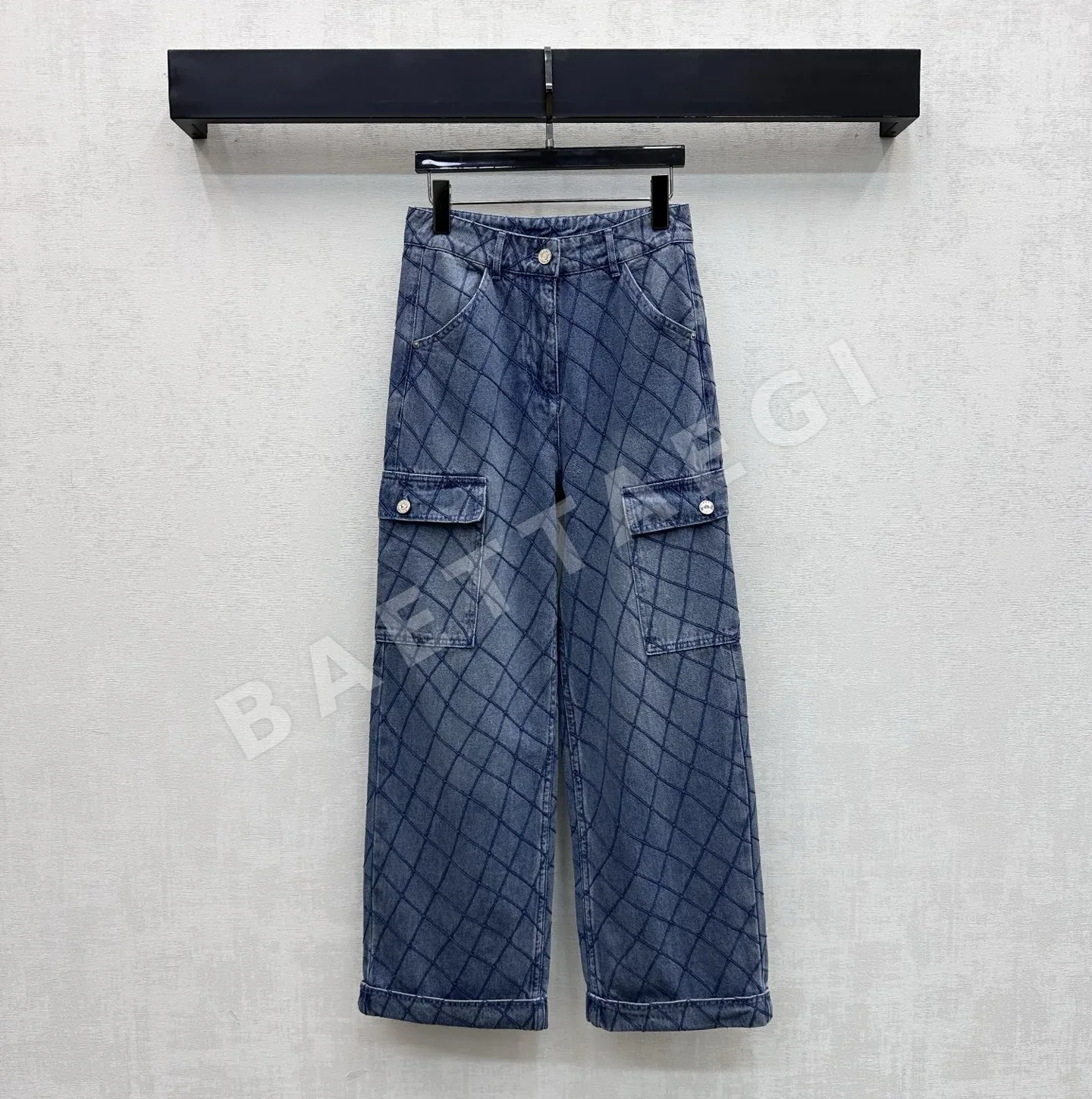 샤넬 다이아몬드 퀼팅 데님 바지 117787
