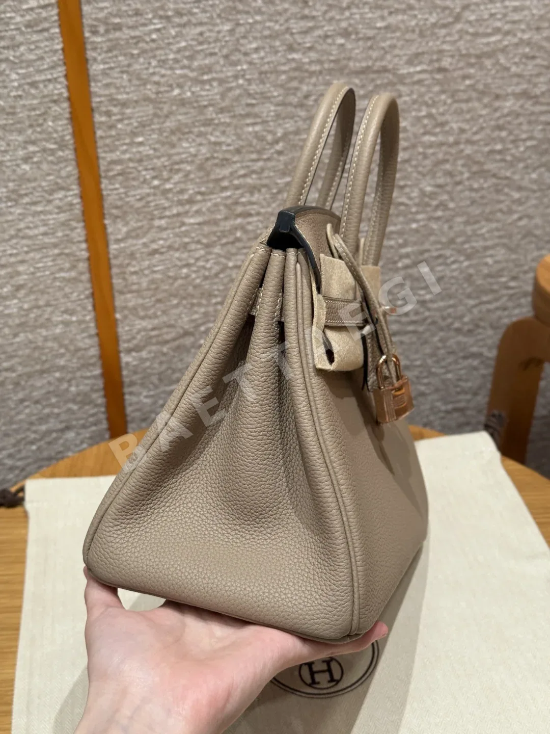 에르메스 버킨 더브 그레이 토고 가죽 25 cm 가방 상세 이미지 3
