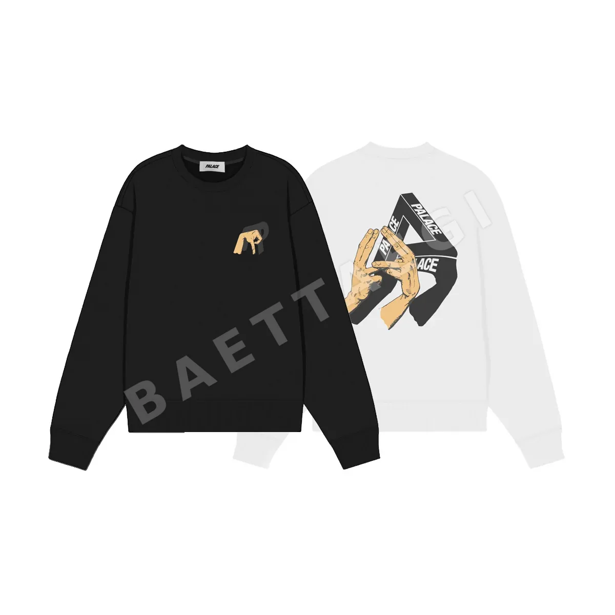 팔라스 지오메트릭 삼각형 크루넥 긴팔 티셔츠 89784