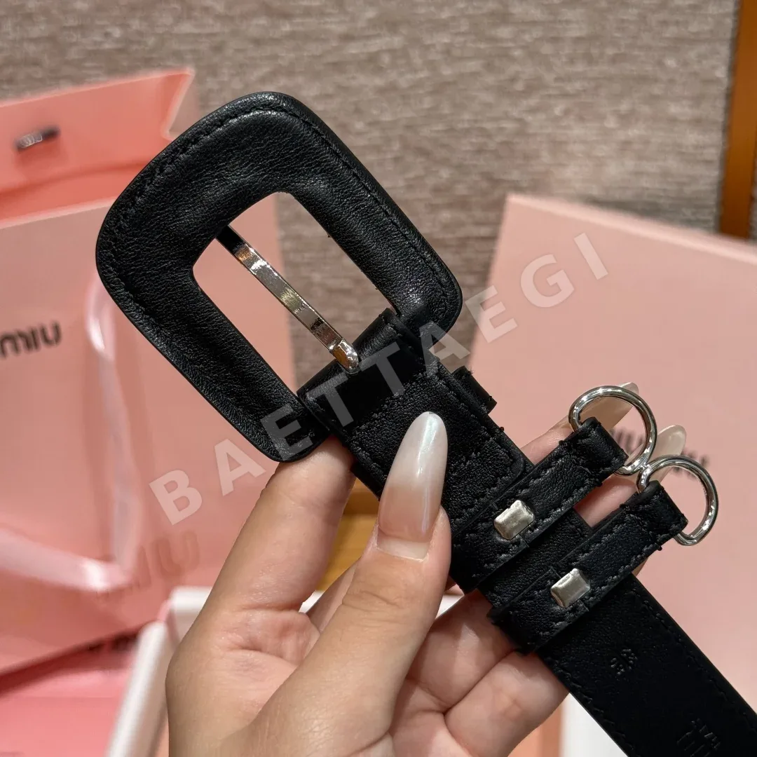 미우미우 가죽 벨트 25mm 상세 이미지 6
