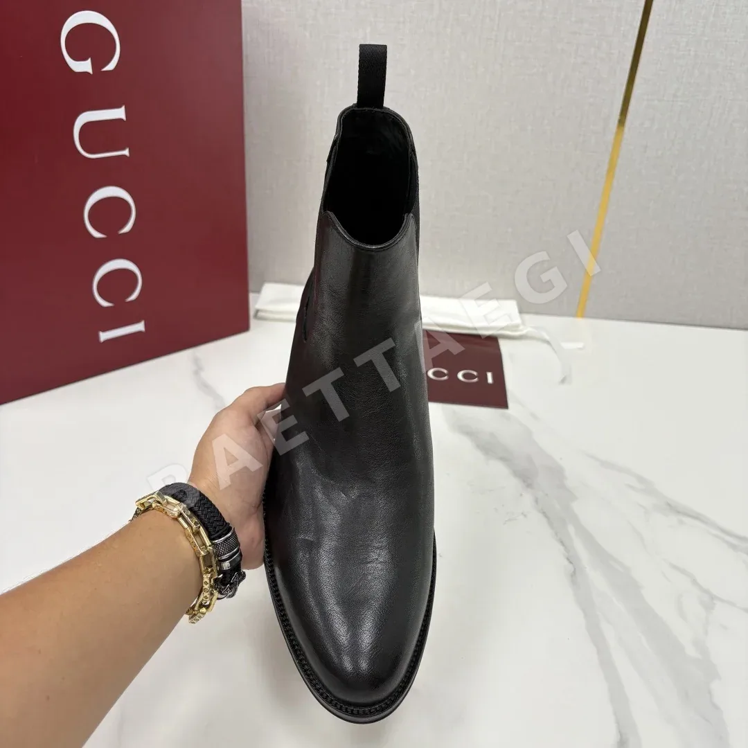 구찌 부츠 남성 가죽 더블 G 펀칭 상세 이미지 5