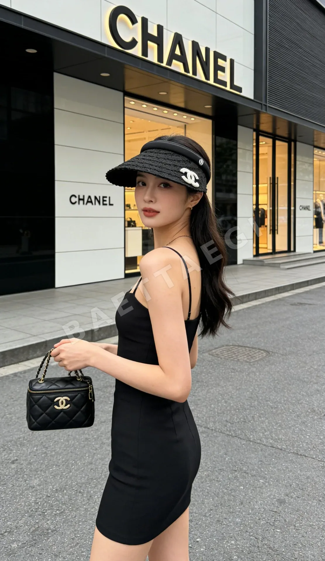 샤넬 비치 리조트 스타일 바이저 모자 상세 이미지 4