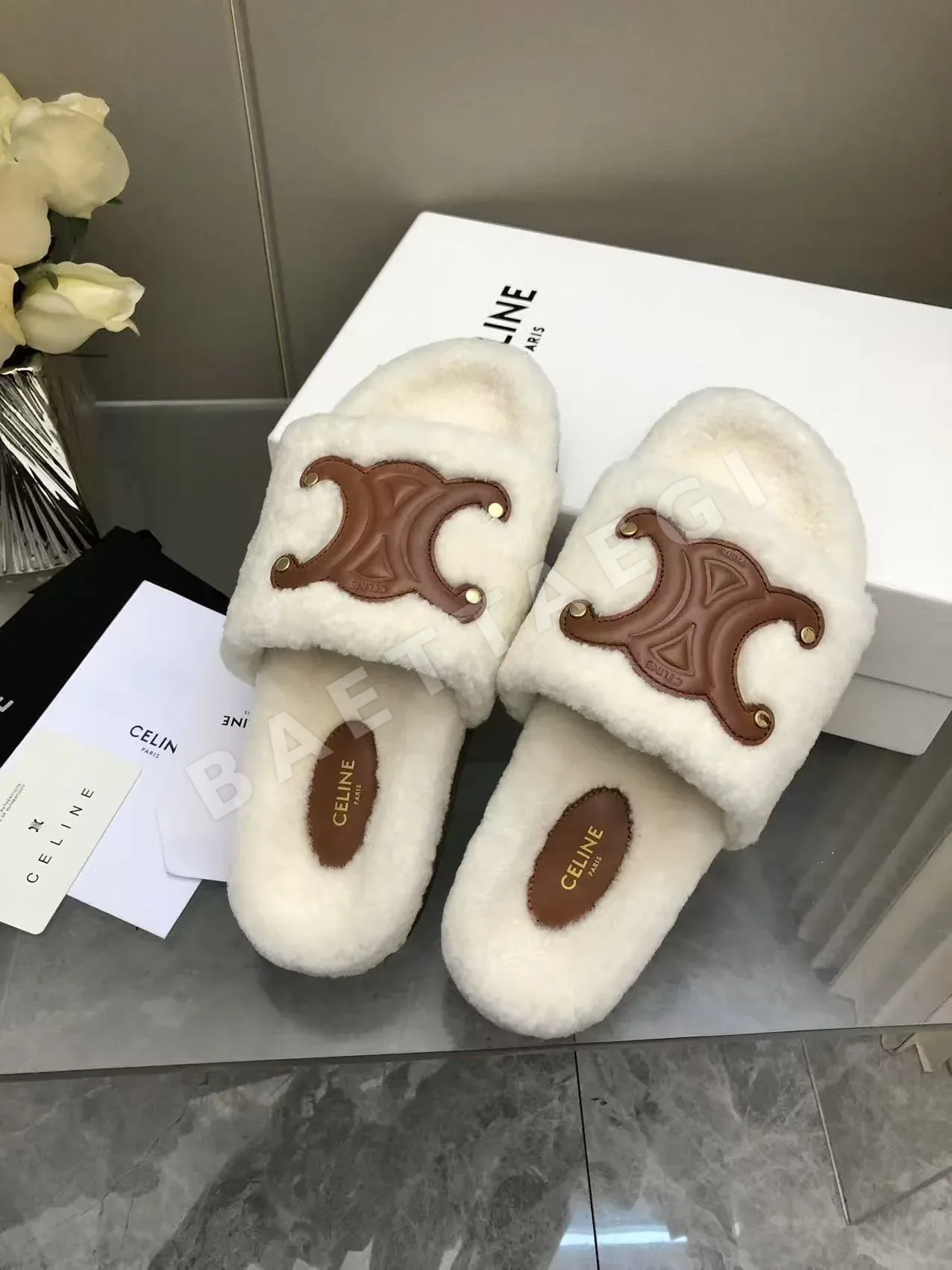 셀린느 개선문 로고 울 슬리퍼 상세 이미지 9