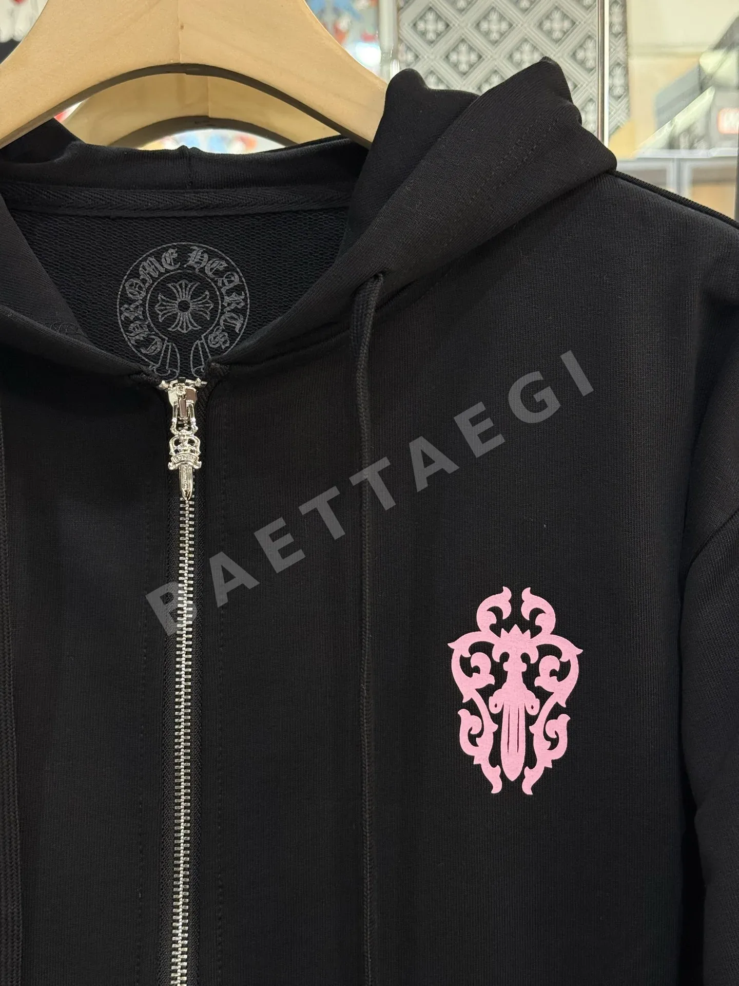 크롬하츠 데드리드올 콜라보 집업 후드 남성용 상세 이미지 5