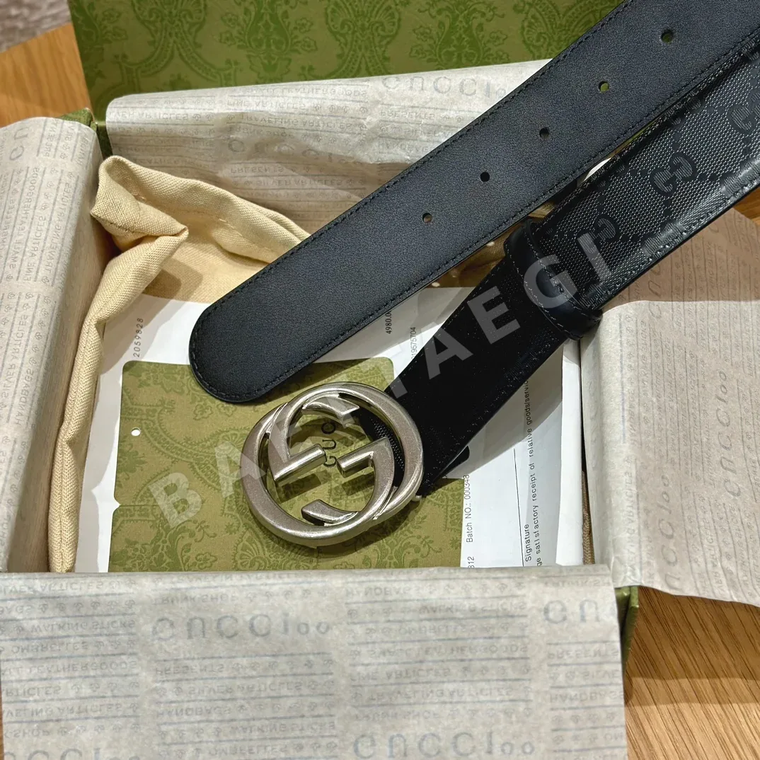 구찌 GG 이중 G 버클 가죽 벨트 상세 이미지 5