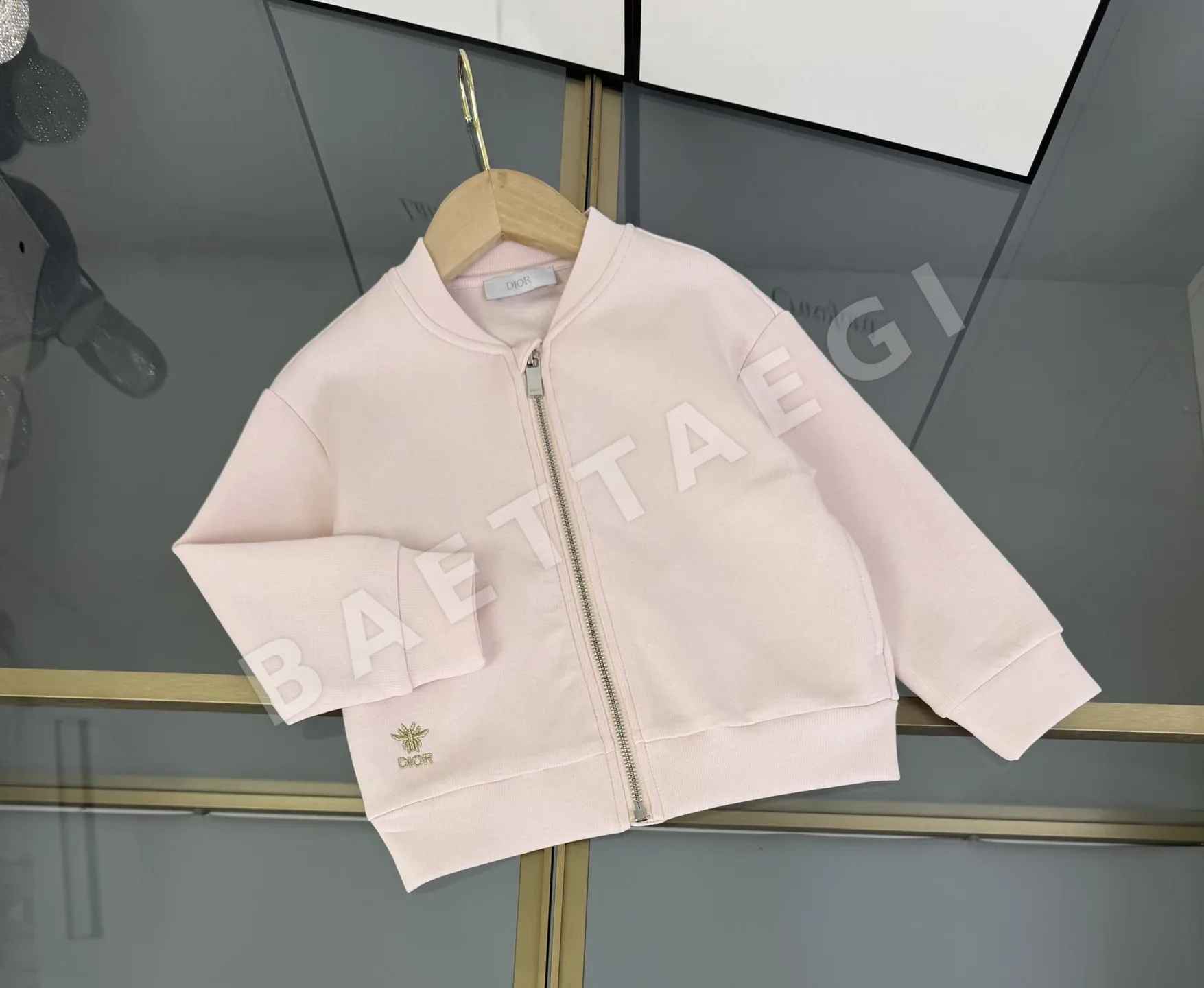 디올 키즈 베이스볼 카라 집업 세트 남아여아용 상세 이미지 3