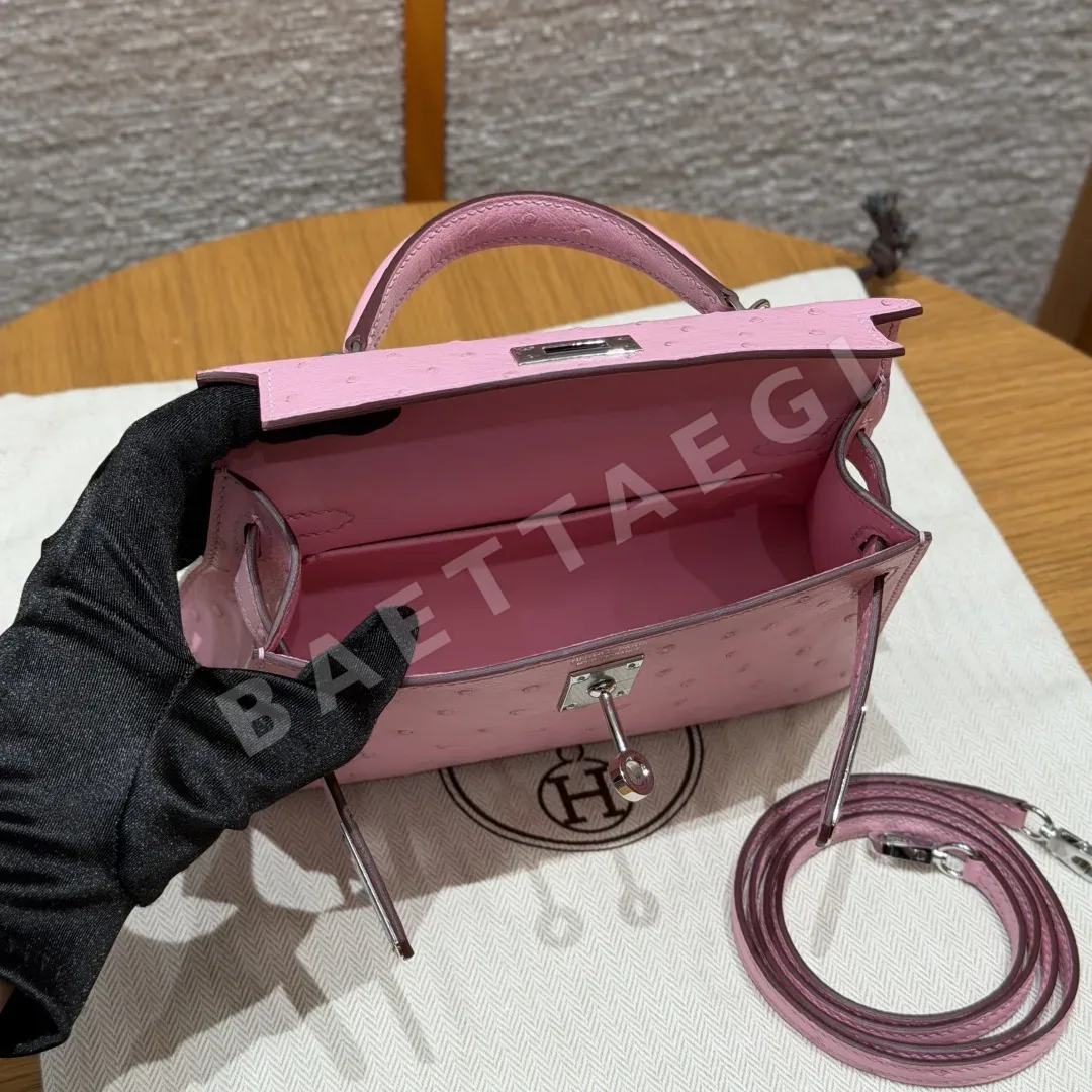 에르메스 미니 켈리 2 타조 가죽 가방 상세 이미지 6