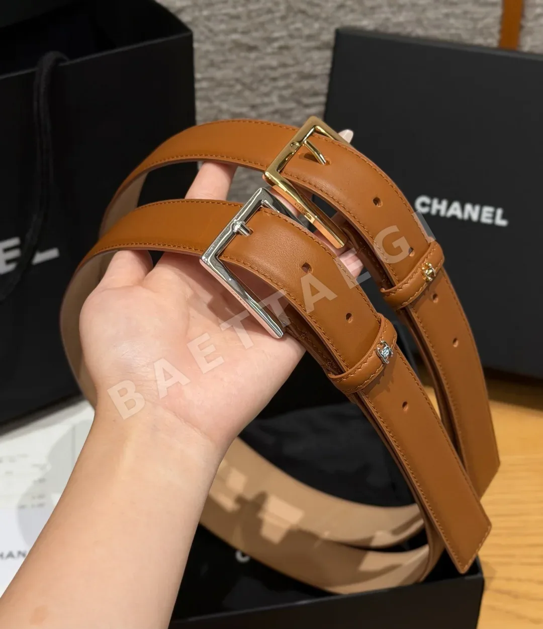 샤넬 레더 메탈 버클 벨트 상세 이미지 6