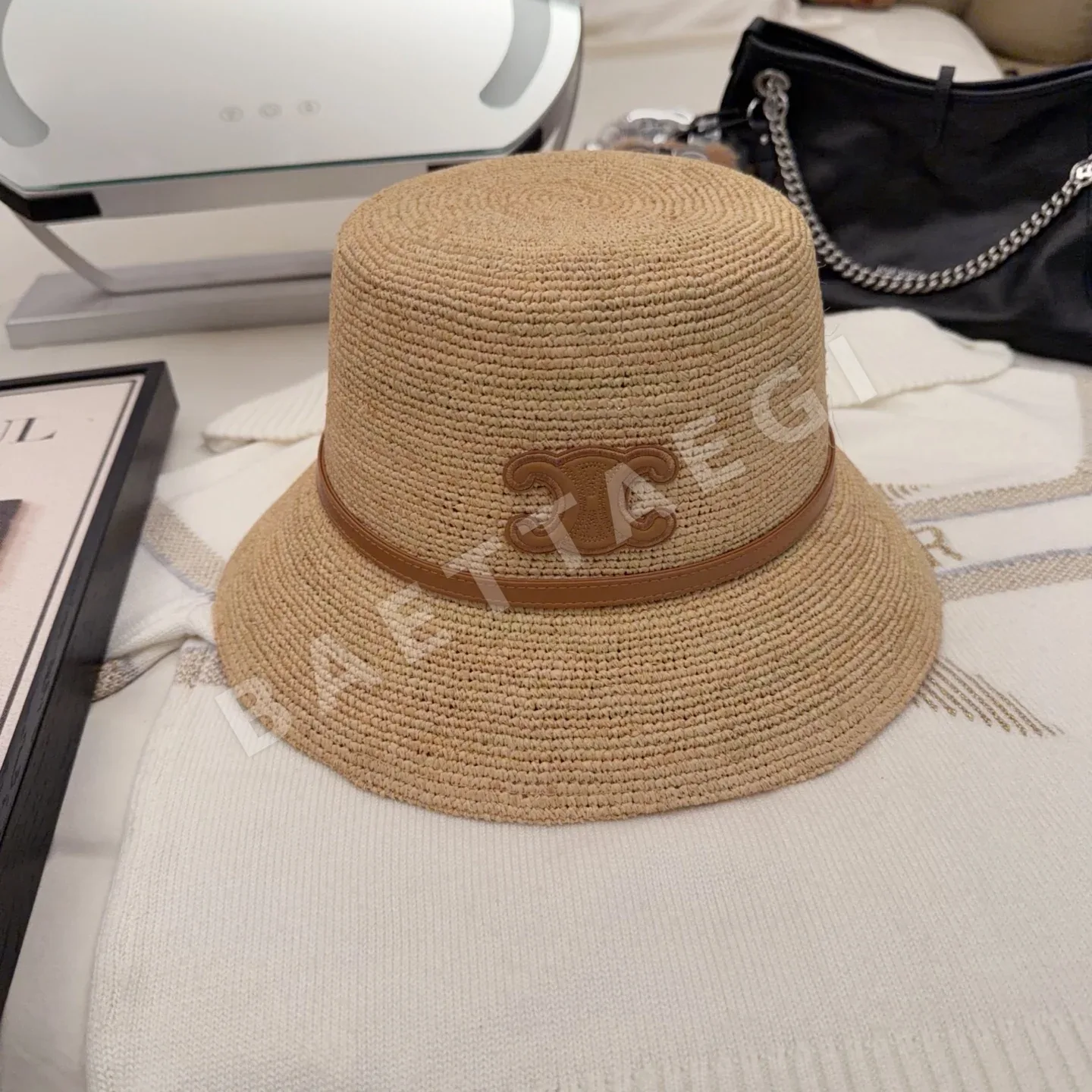 셀린느 라피아 밀짚모자 84059
