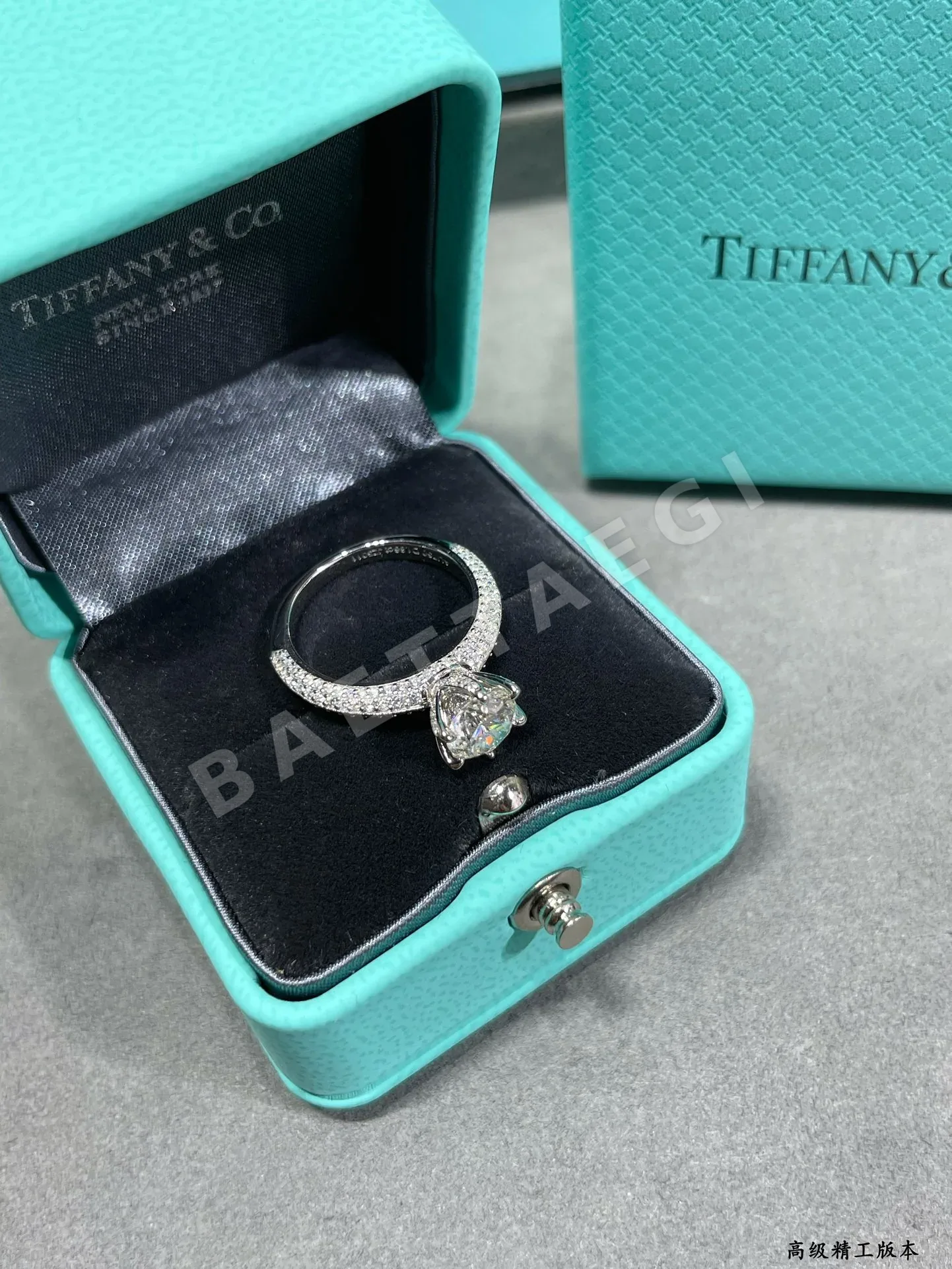 티파니 6 발 프롱 925 스털링 실버 반지 상세 이미지 4