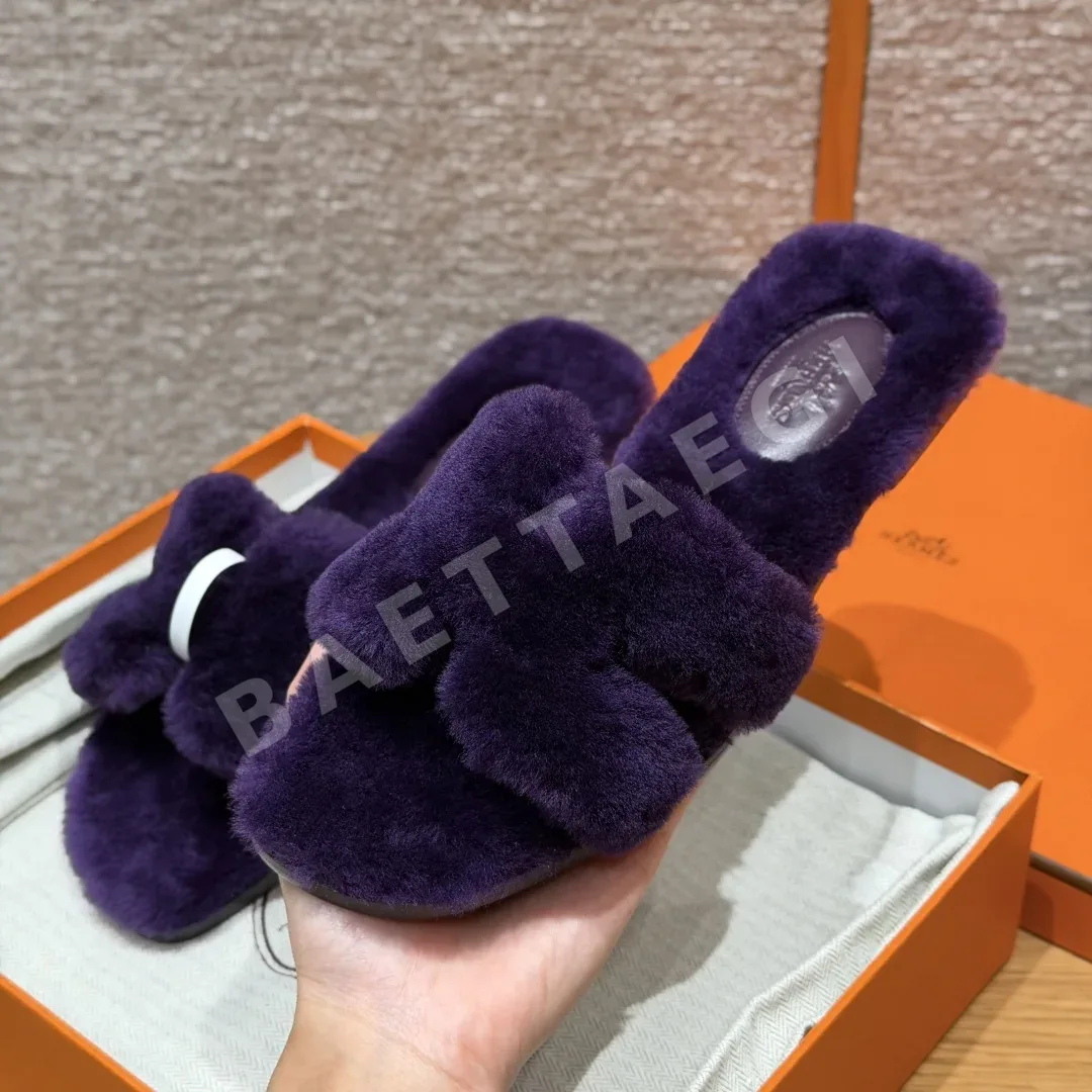 에르메스 오란 샌들 그레이프퍼플 가죽 H 컷아웃 상세 이미지 2