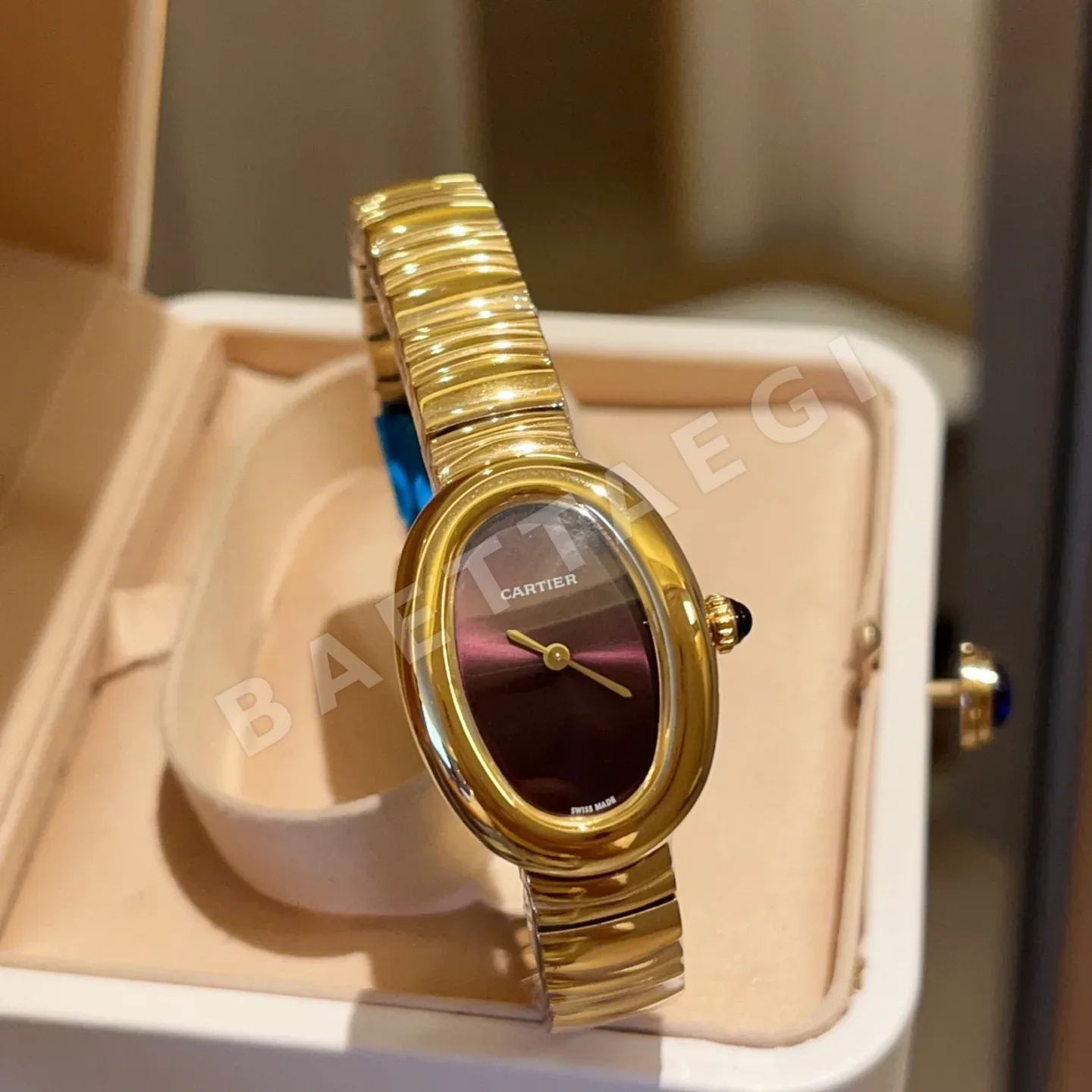 까르띠에 베누아 쿼츠 무브먼트 사파이어 글라스 블루 스틸밴드 레플리카 42894 Cartier 상세 이미지 6