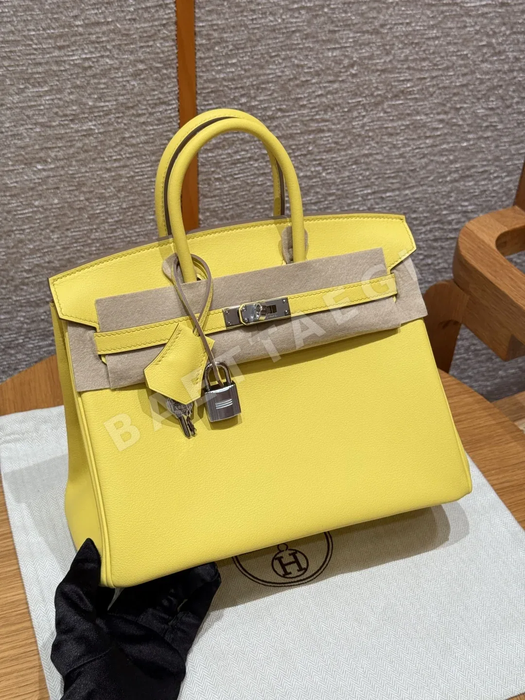 에르메스 버킨 25 라임 스위프트 가죽 가방 144486