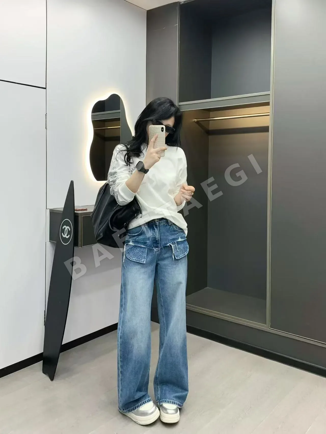 크롬하츠 더블포켓 스트레이트 레그 여성 바지 156699
