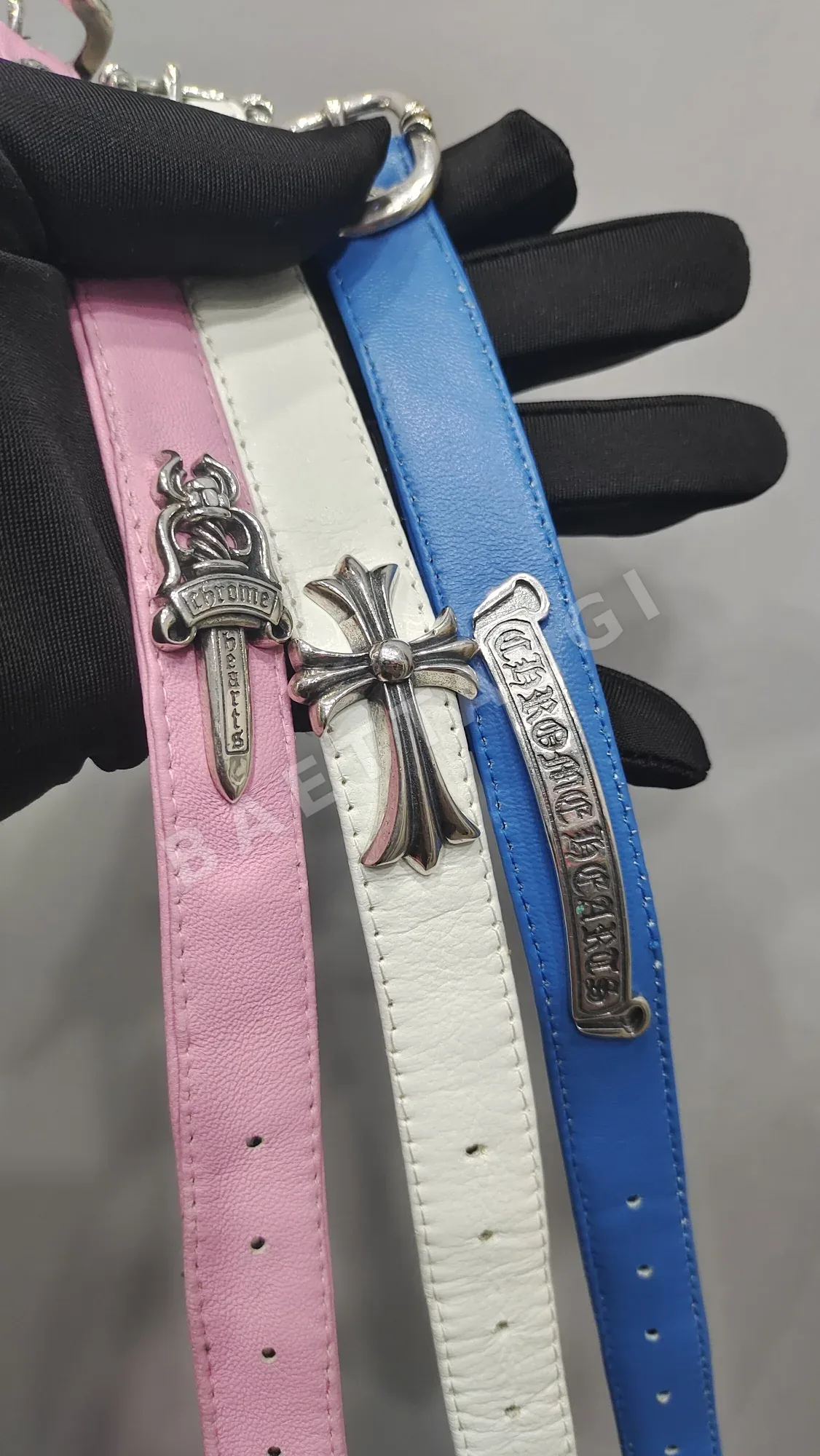 크롬하츠 탑그레인 양가죽 벨트 162929