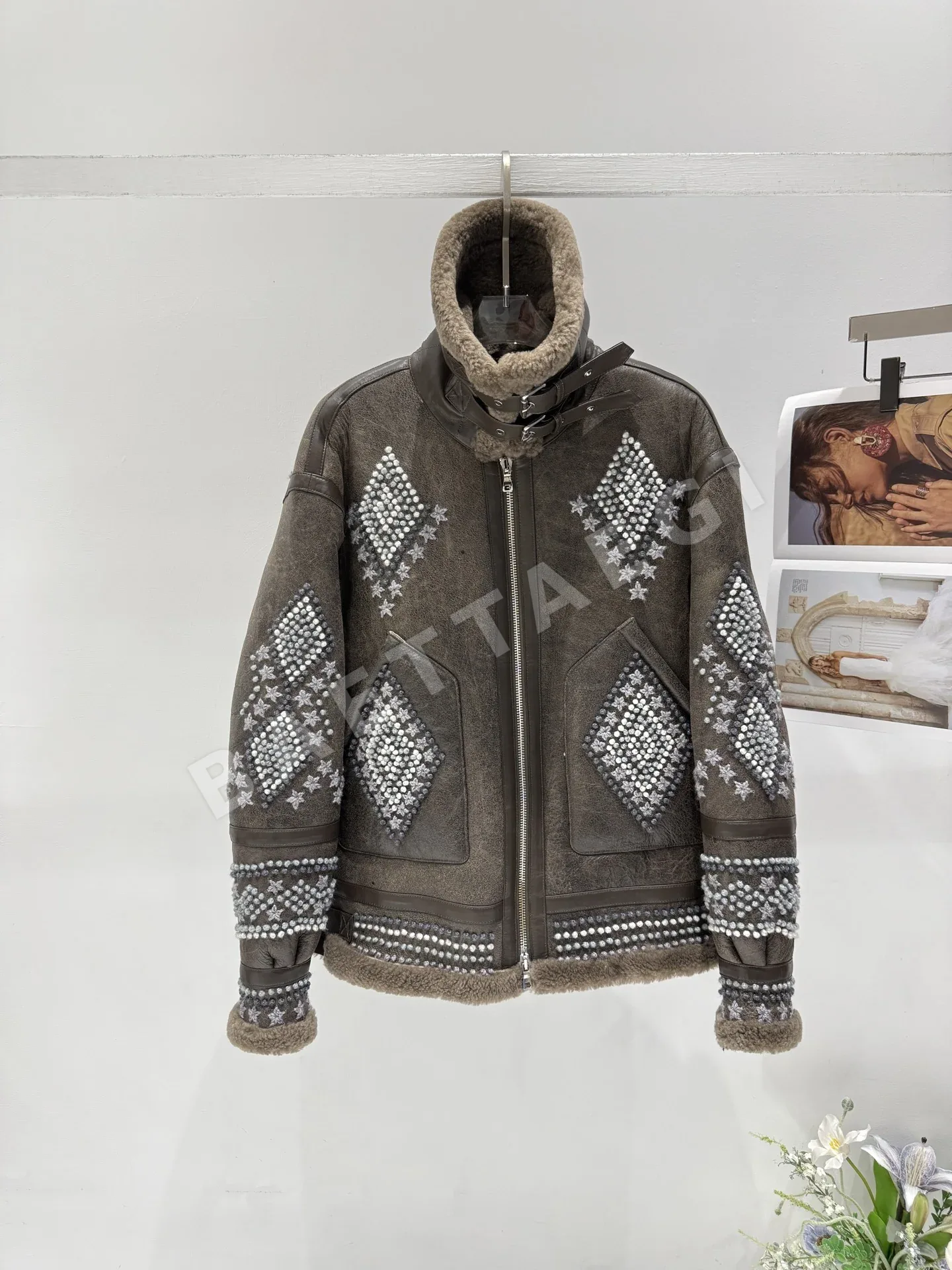 에르마노 설비노 에르마노 설비노 양가죽 모피 여성 자켓 상세 이미지 7