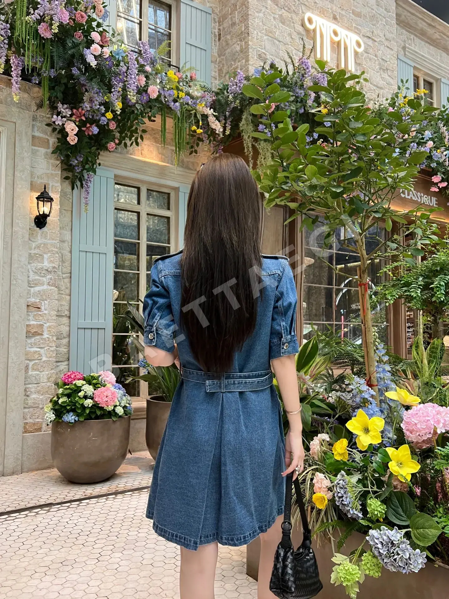 프라다 여성 데님 로고 벨트 원피스 레플리카 상세 이미지 2