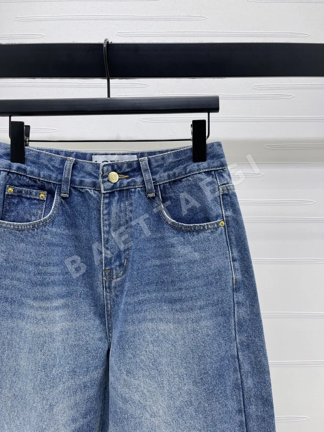 로에베 하이웨이스트 와이드 레그 데님 바지 상세 이미지 4